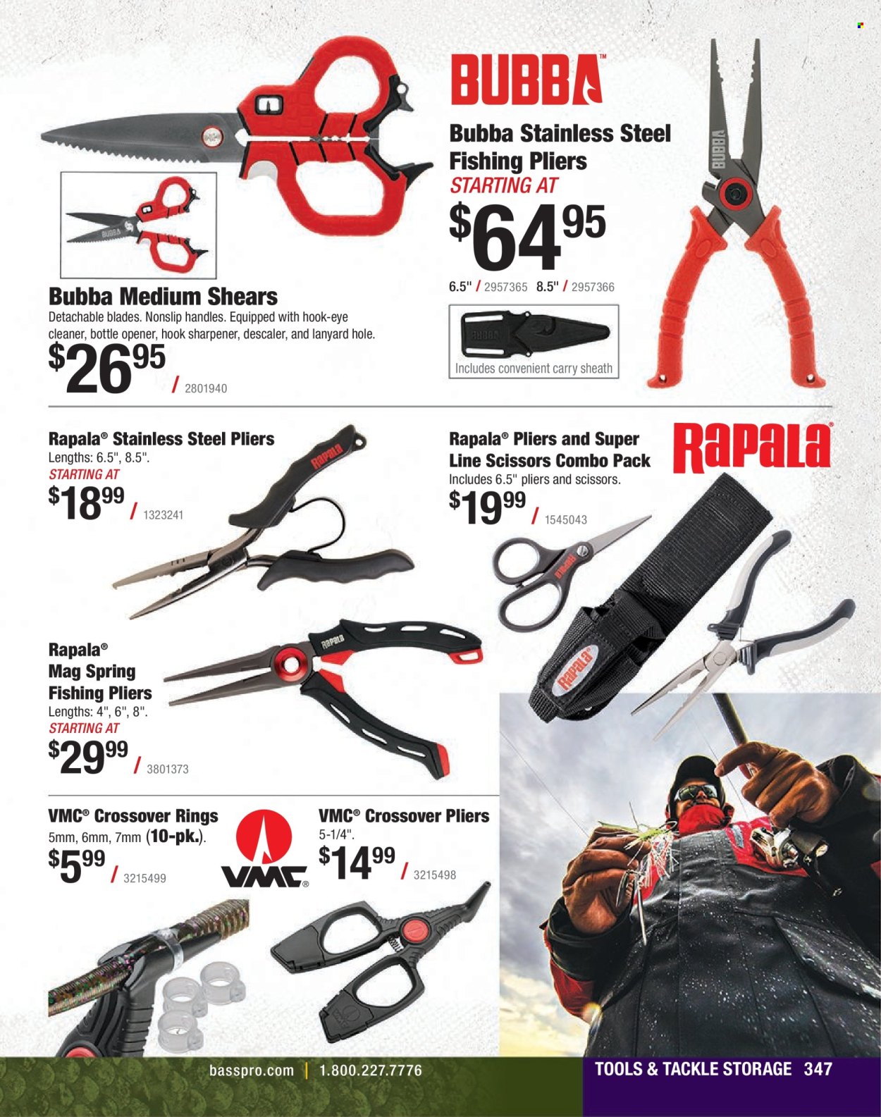 thumbnail - Cabela's Flyer - Sales products - pliers, scissors, cleaner. Page 347.
