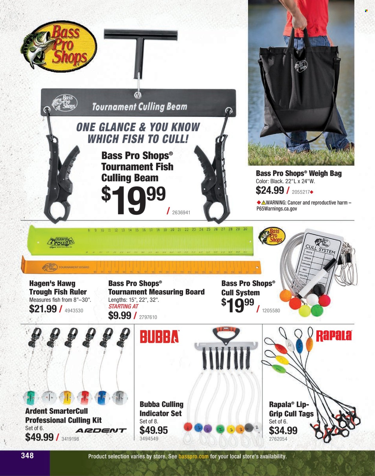 thumbnail - Cabela's Flyer - Sales products - fish, bag, Bass Pro. Page 348.