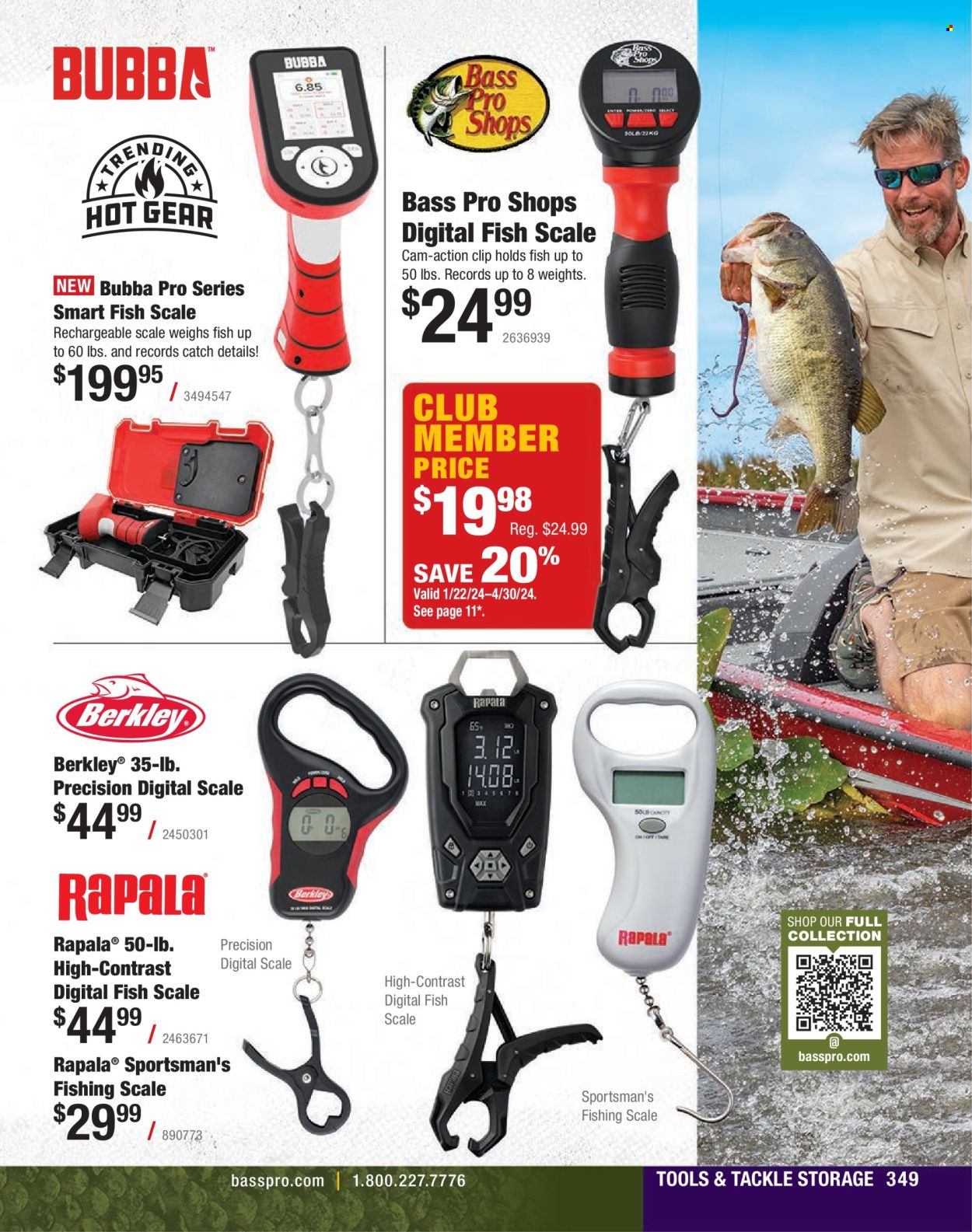 thumbnail - Cabela's Flyer - Sales products - fish, scale, Bass Pro. Page 349.
