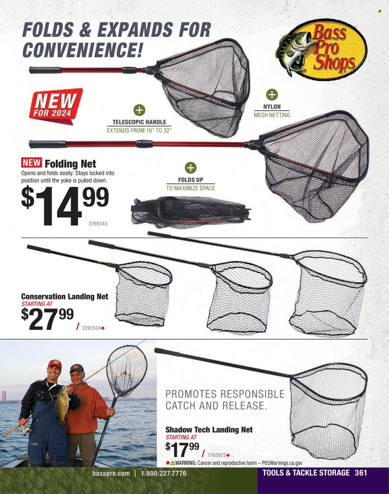 thumbnail - Cabela's Flyer - Sales products - Bass Pro, fishing accessories. Page 361.