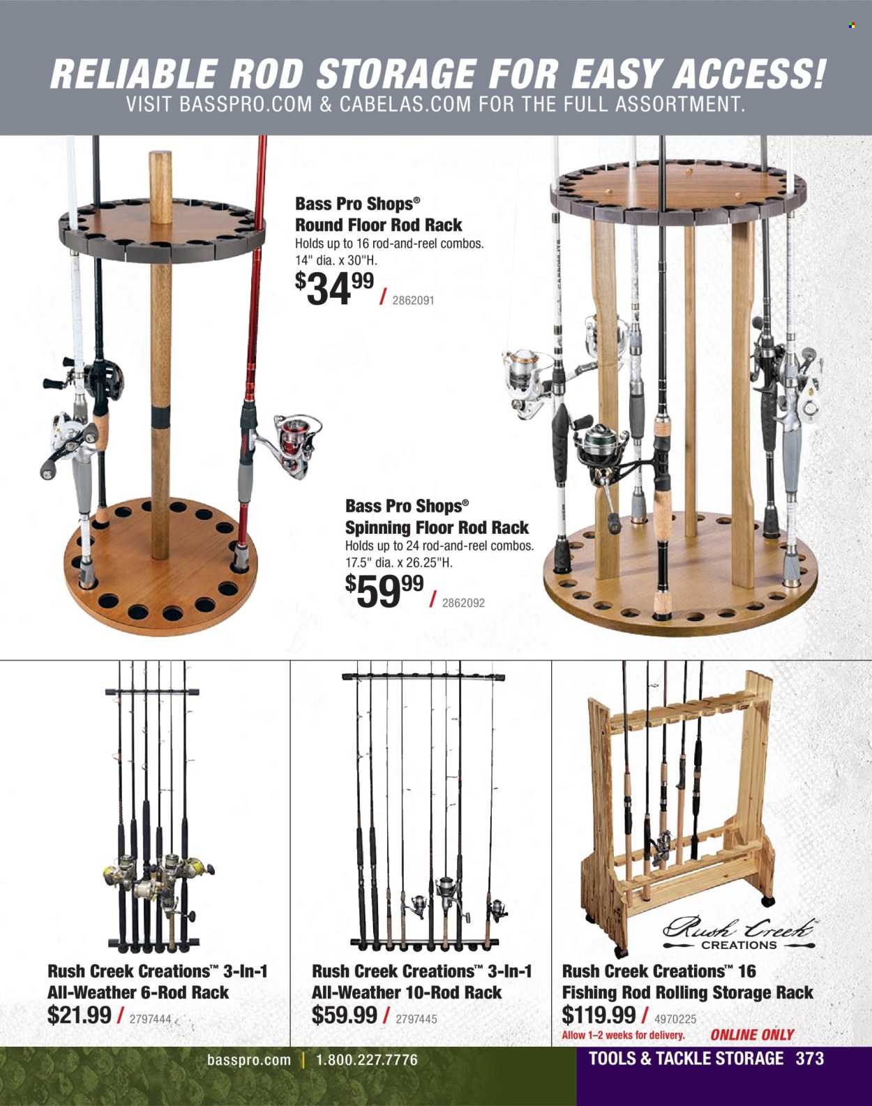 thumbnail - Cabela's Flyer - Sales products - Bass Pro, fishing rod. Page 373.