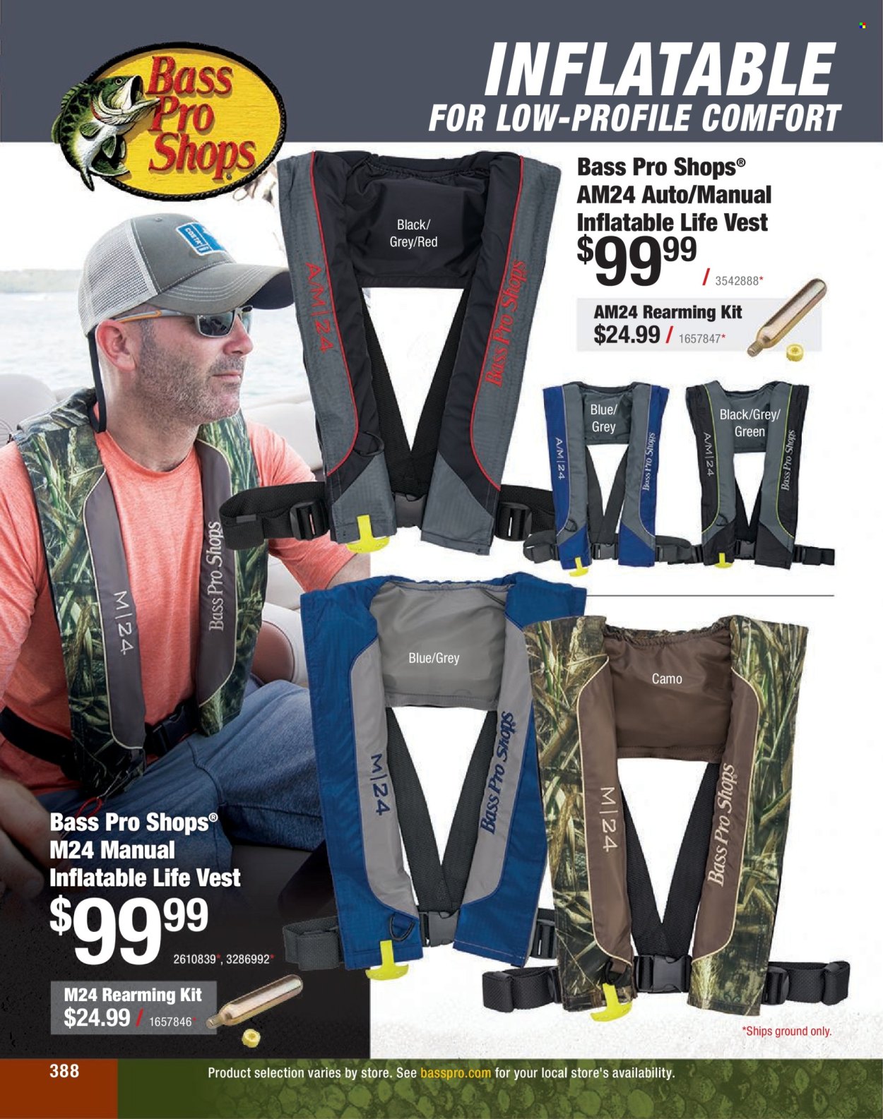 thumbnail - Cabela's Flyer - Sales products - vest, Bass Pro, life jacket. Page 388.