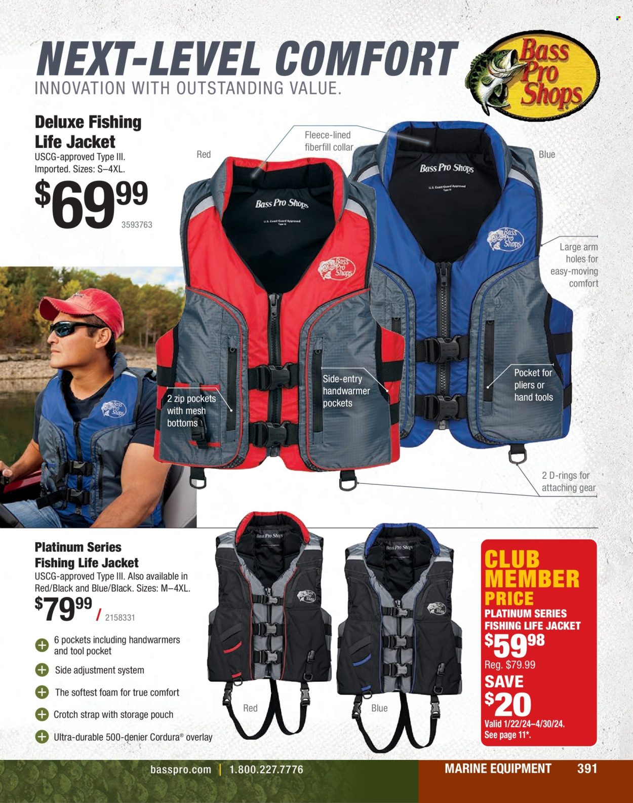 thumbnail - Cabela's Flyer - Sales products - life jacket, strap. Page 391.