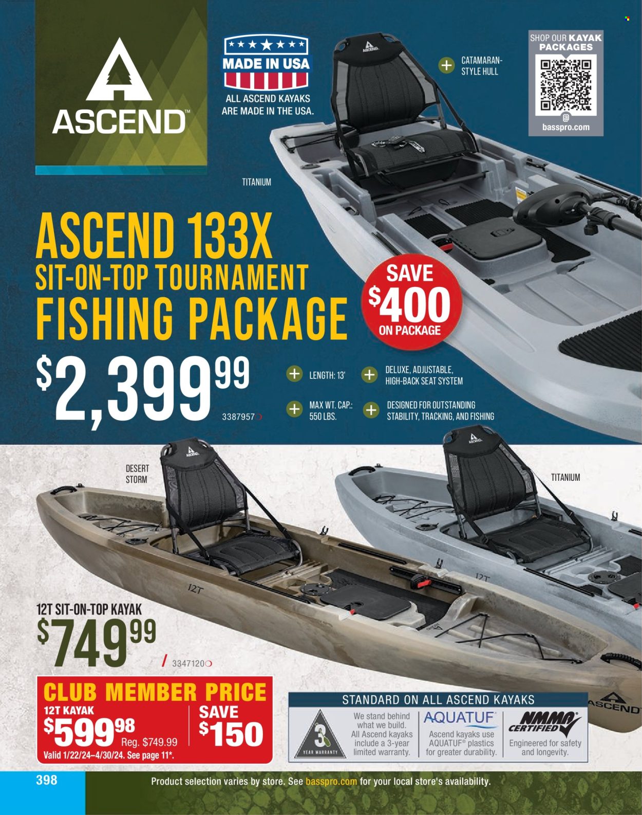 thumbnail - Cabela's Flyer - Sales products - kayak. Page 398.