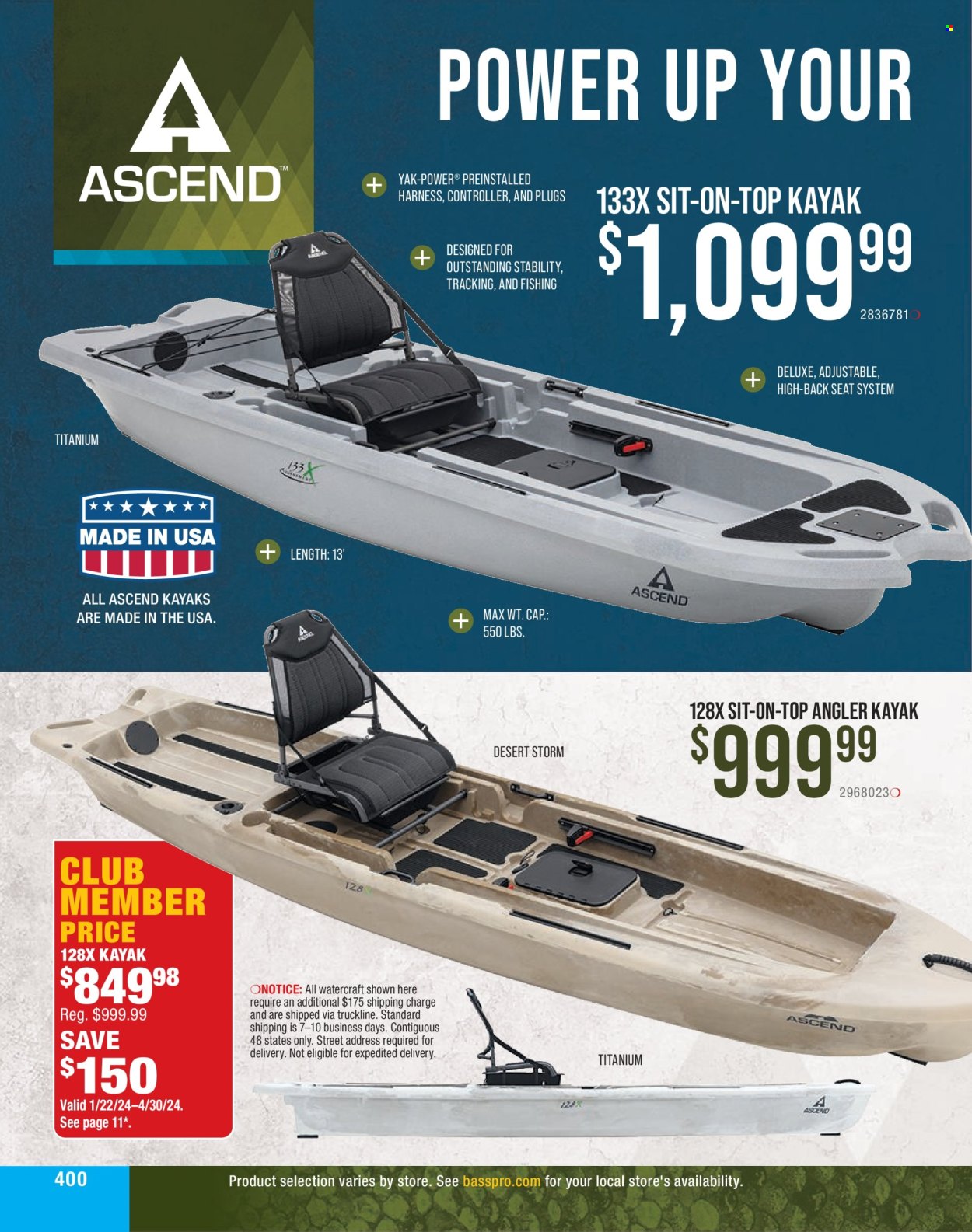 thumbnail - Cabela's Flyer - Sales products - kayak. Page 400.