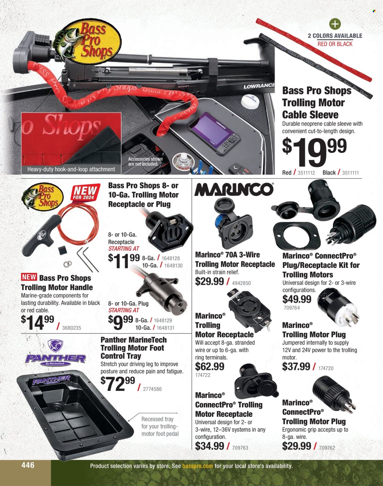 thumbnail - Cabela's Flyer - Sales products - Bass Pro, neoprene, tray. Page 446.