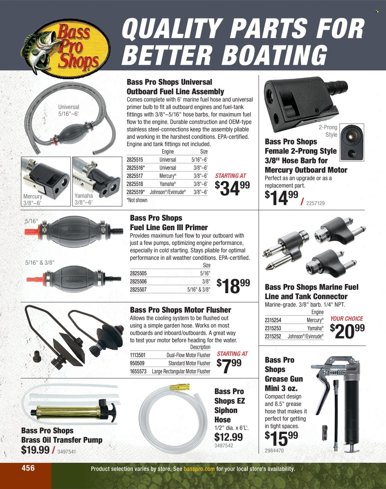 thumbnail - Cabela's Flyer - Sales products - tank, pump, Bass Pro, gun. Page 456.