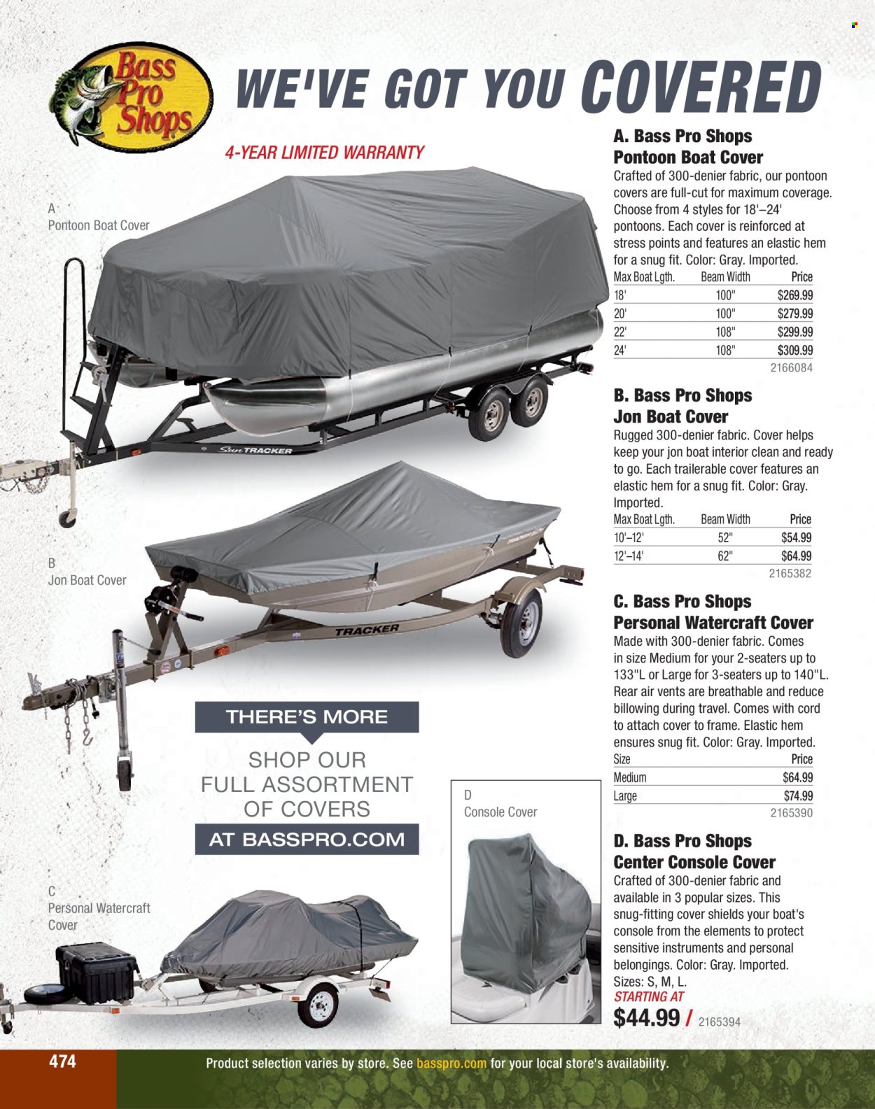 thumbnail - Cabela's Flyer - Sales products - Snug, Bass Pro, boat cover. Page 474.