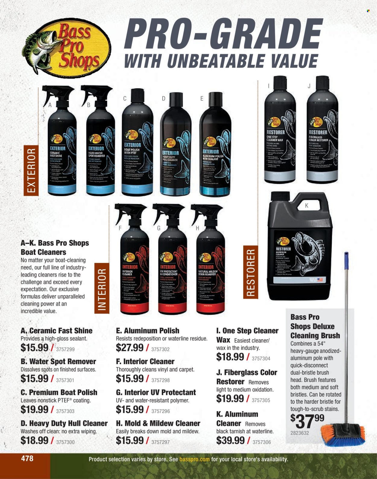 thumbnail - Cabela's Flyer - Sales products - polish, Bass Pro, brush head, gauge, cleaner. Page 478.
