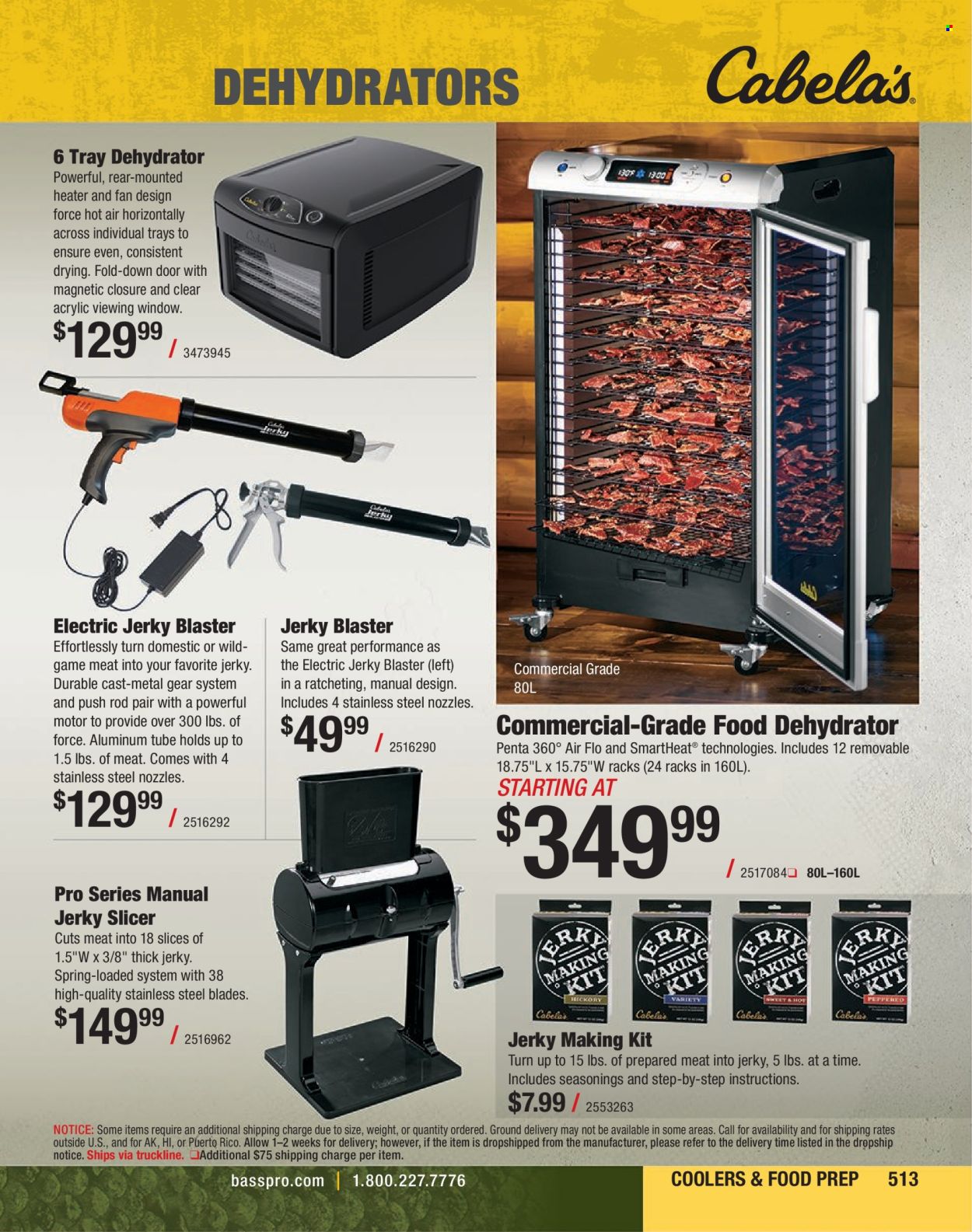 thumbnail - Cabela's Flyer - Sales products - dehydrator. Page 513.