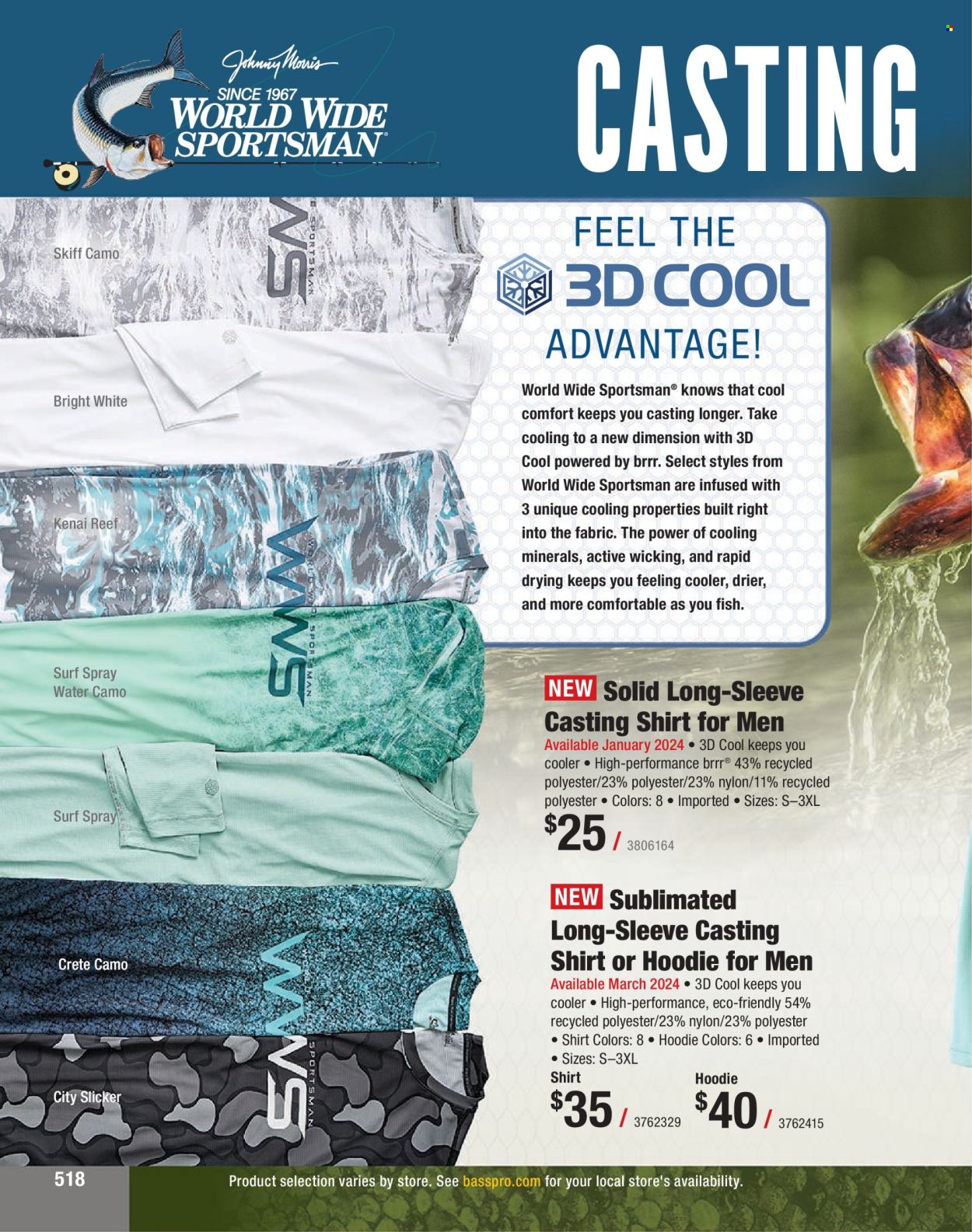 thumbnail - Cabela's Flyer - Sales products - hoodie, fish, shirt. Page 518.