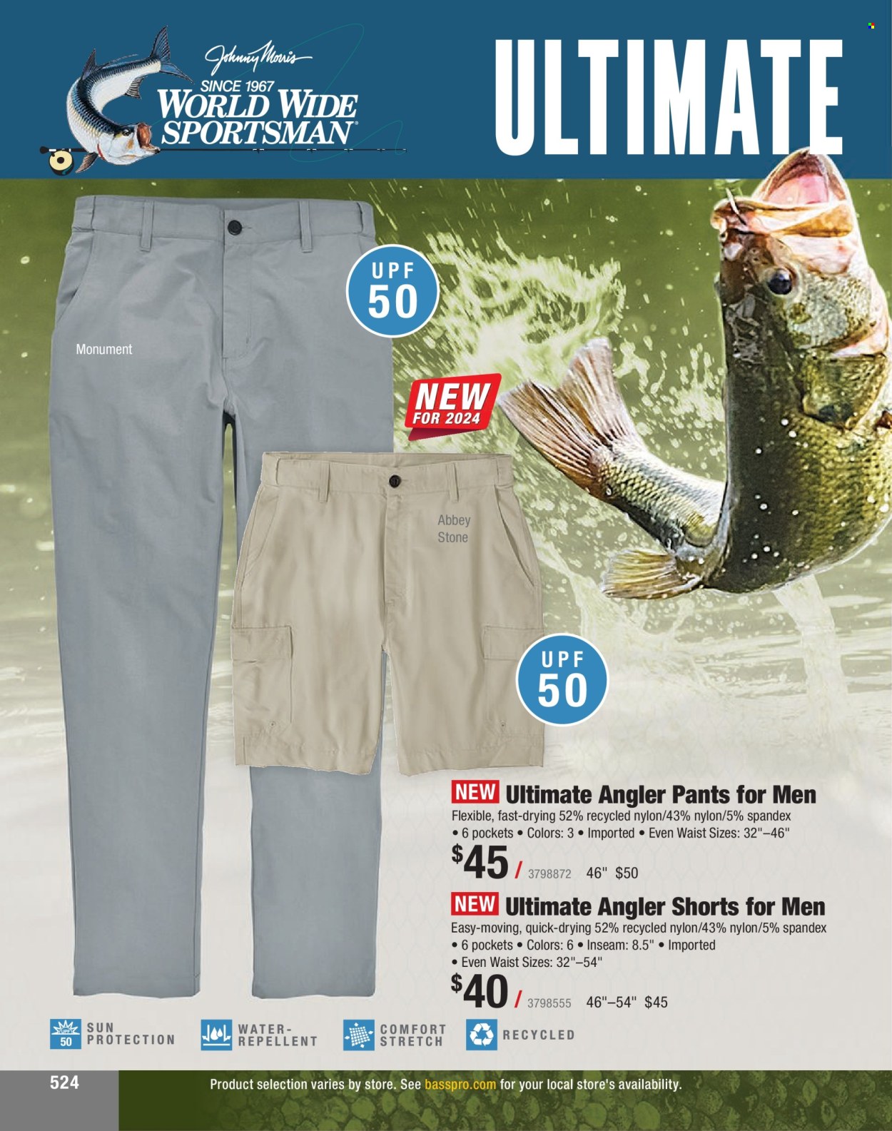 thumbnail - Cabela's Flyer - Sales products - shorts, pants. Page 524.