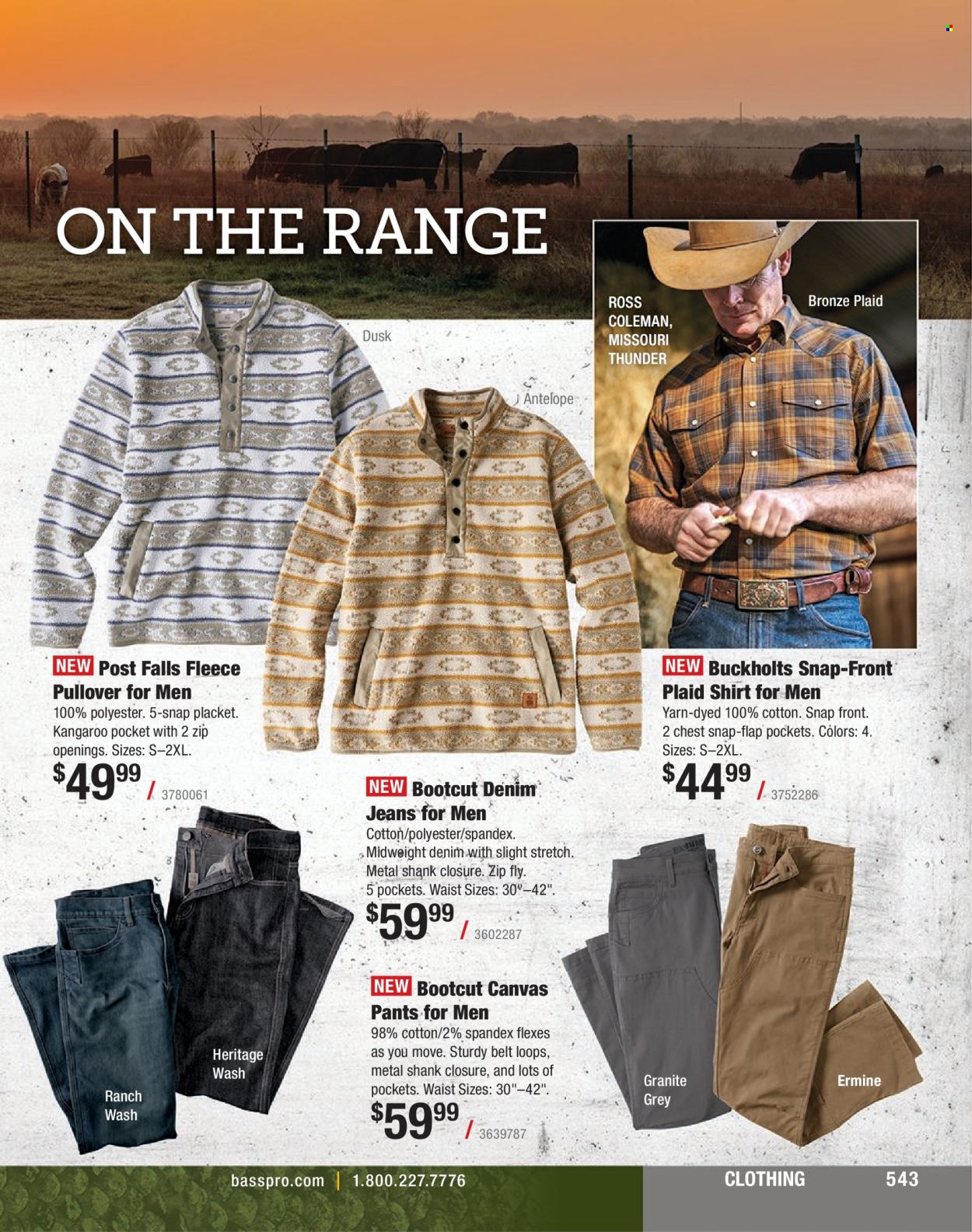 thumbnail - Cabela's Flyer - Sales products - Coleman, Denim, jeans, pants, shirt, pullover. Page 543.
