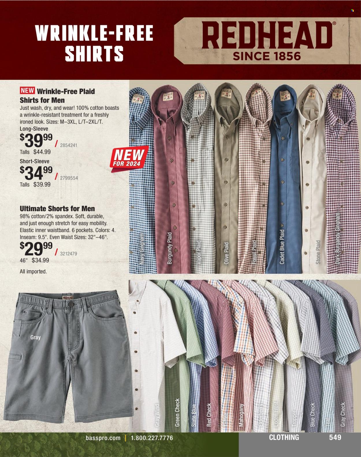 thumbnail - Cabela's Flyer - Sales products - shorts, shirt. Page 549.