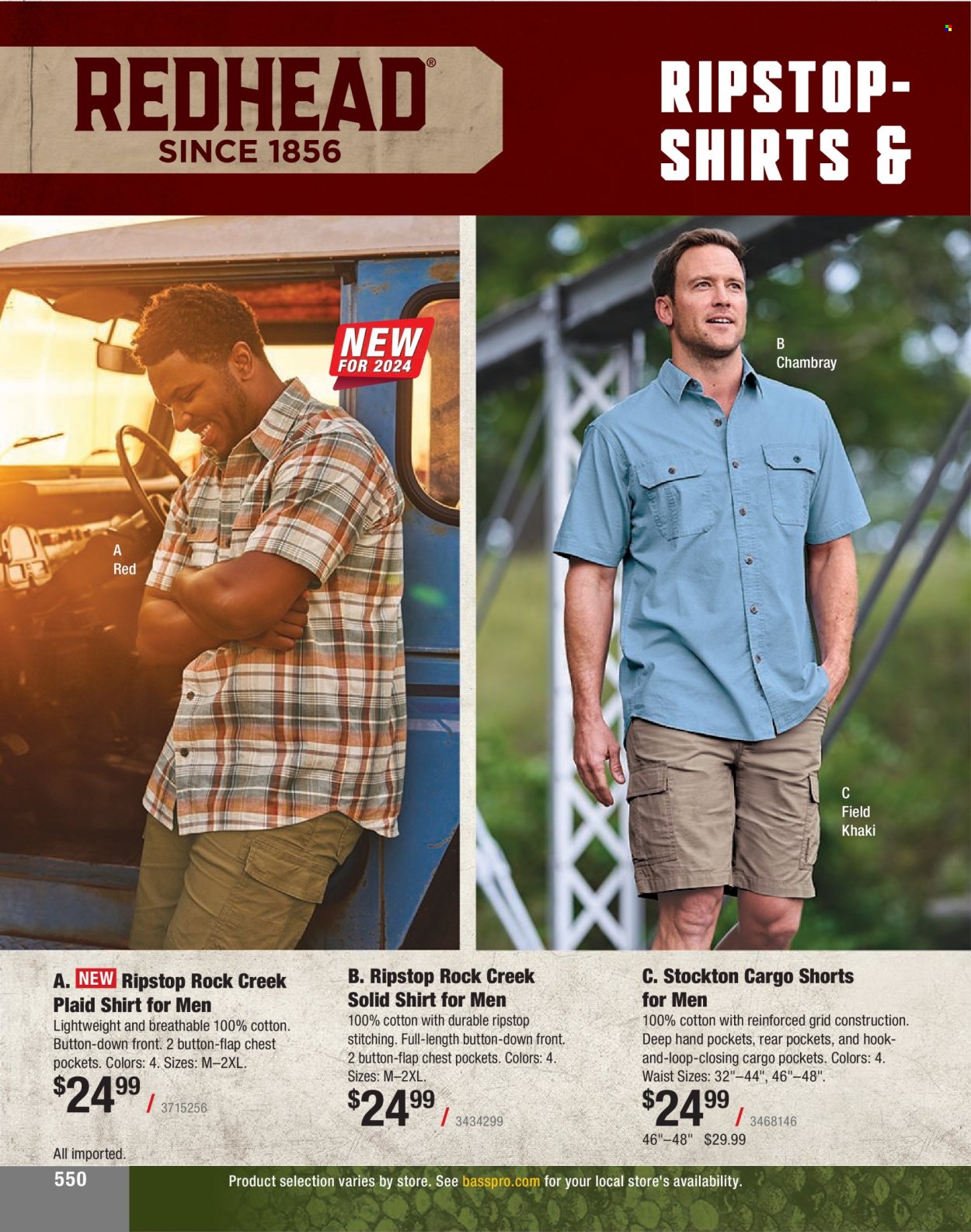 thumbnail - Cabela's Flyer - Sales products - shorts, shirt. Page 550.