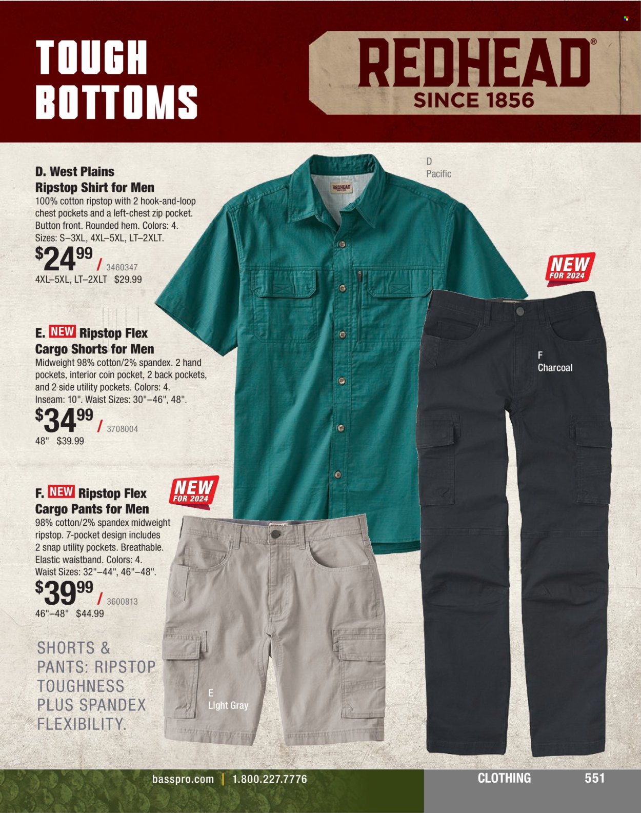 thumbnail - Cabela's Flyer - Sales products - cargo pants, shorts, pants, shirt. Page 551.