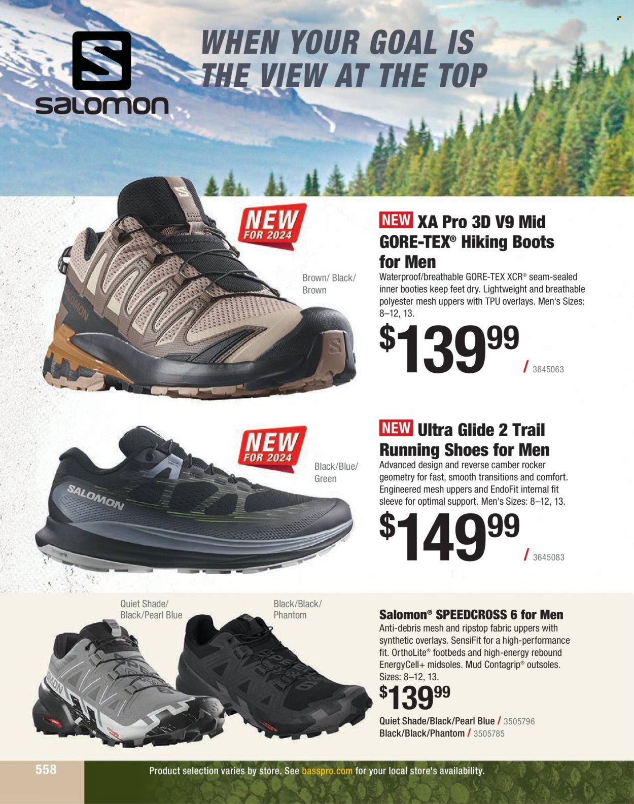 thumbnail - Cabela's Flyer - Sales products - boots, running shoes, Salomon, shoes, goal. Page 558.