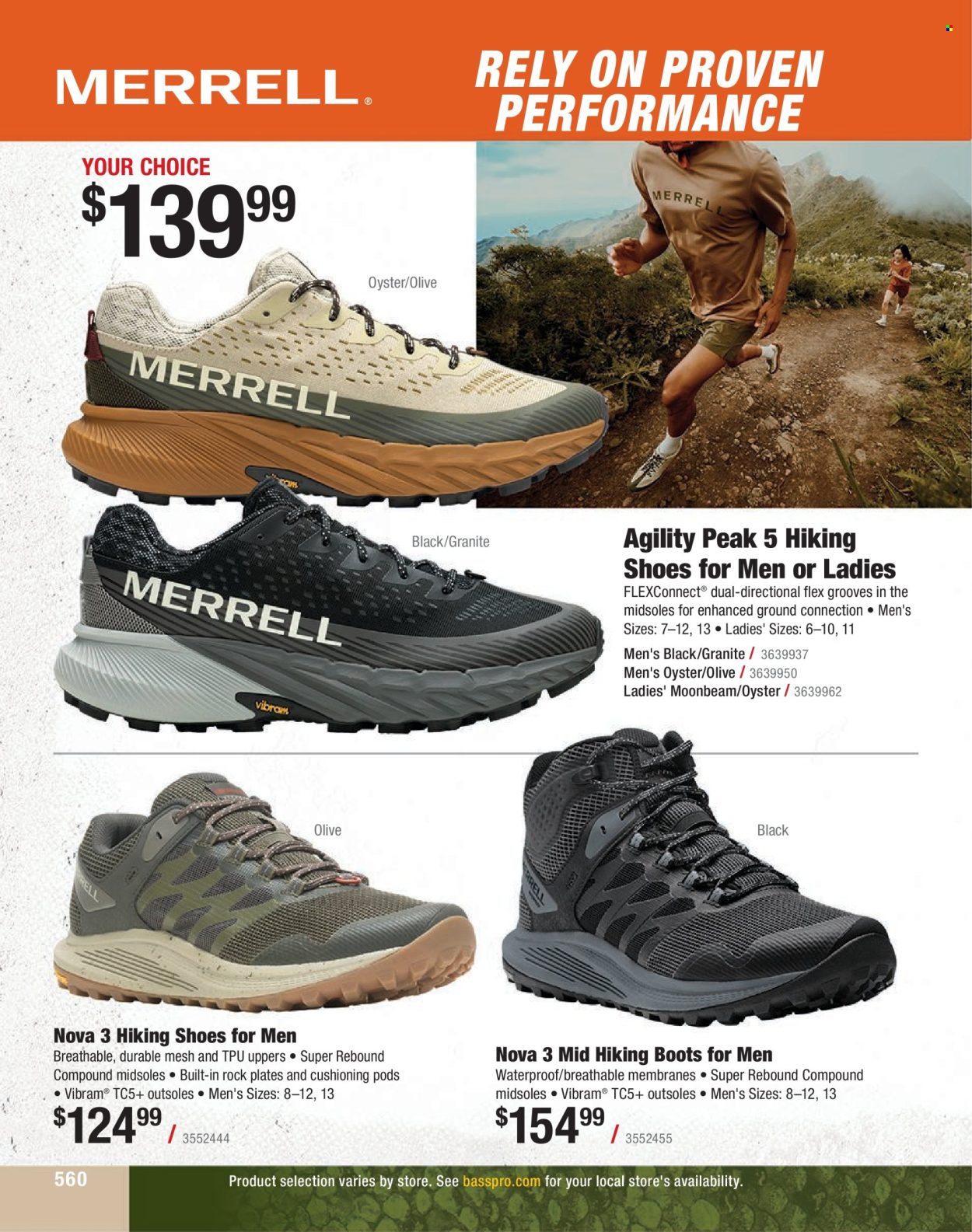 thumbnail - Cabela's Flyer - Sales products - boots, shoes, hiking shoes. Page 560.