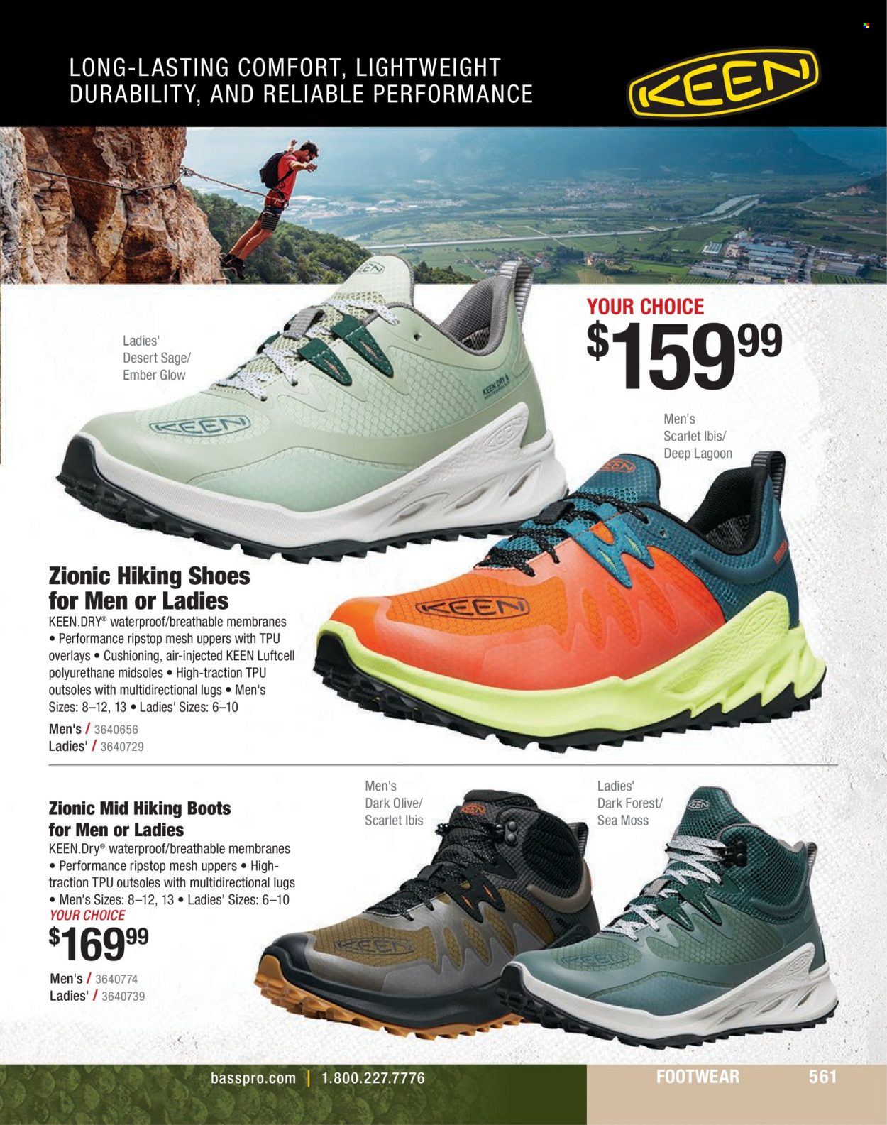 thumbnail - Cabela's Flyer - Sales products - boots, shoes, hiking shoes. Page 561.