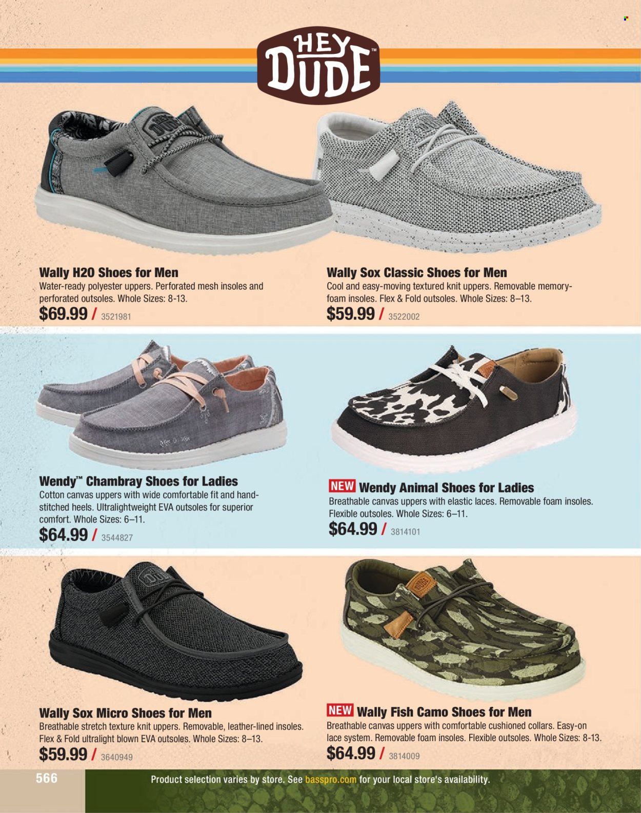 thumbnail - Cabela's Flyer - Sales products - shoes, heels, fish. Page 566.