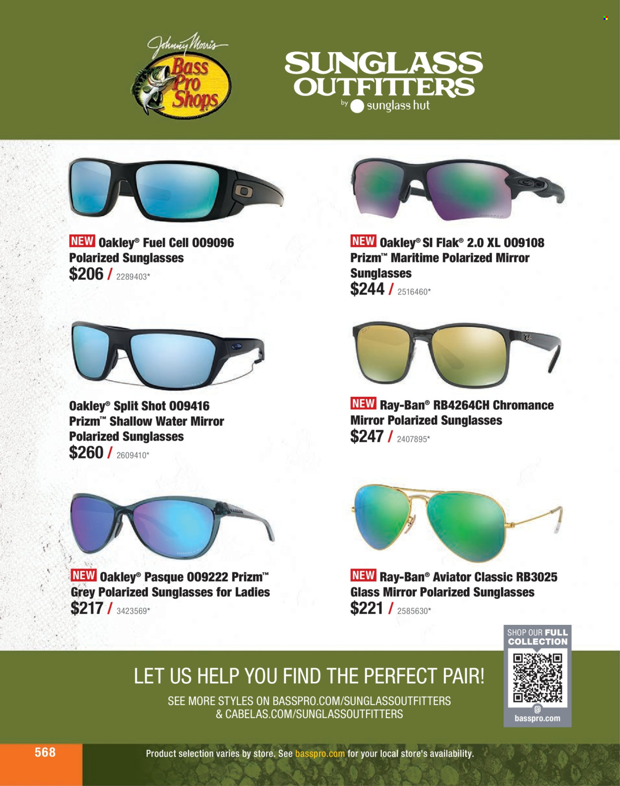 thumbnail - Cabela's Flyer - Sales products - Oakley, sunglasses, Bass Pro. Page 568.