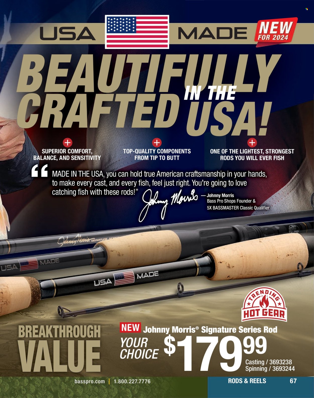 thumbnail - Bass Pro Shops Flyer - Sales products - fish, Bass Pro. Page 67.