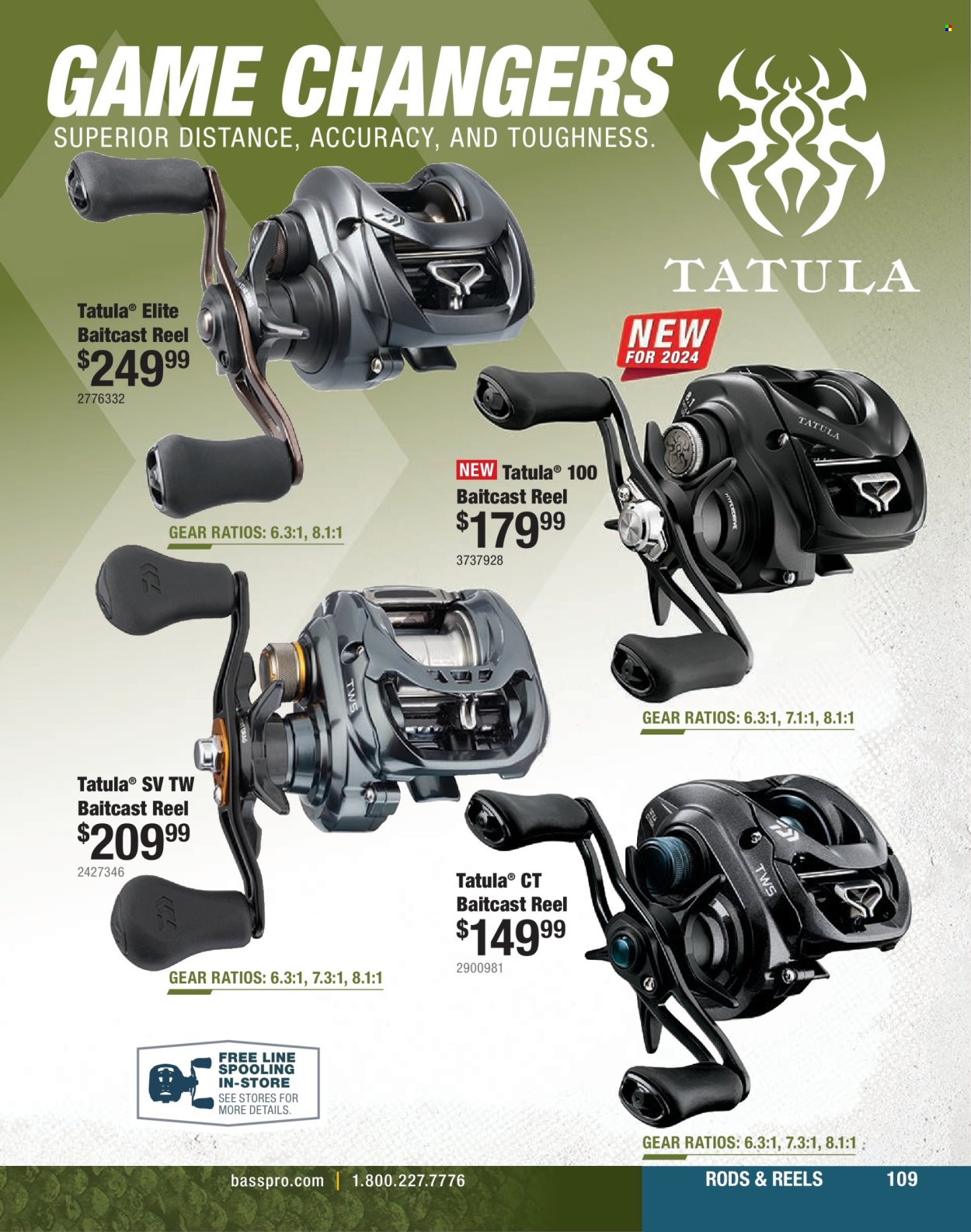 thumbnail - Bass Pro Shops Flyer - Sales products - baitcast reel, reel. Page 109.