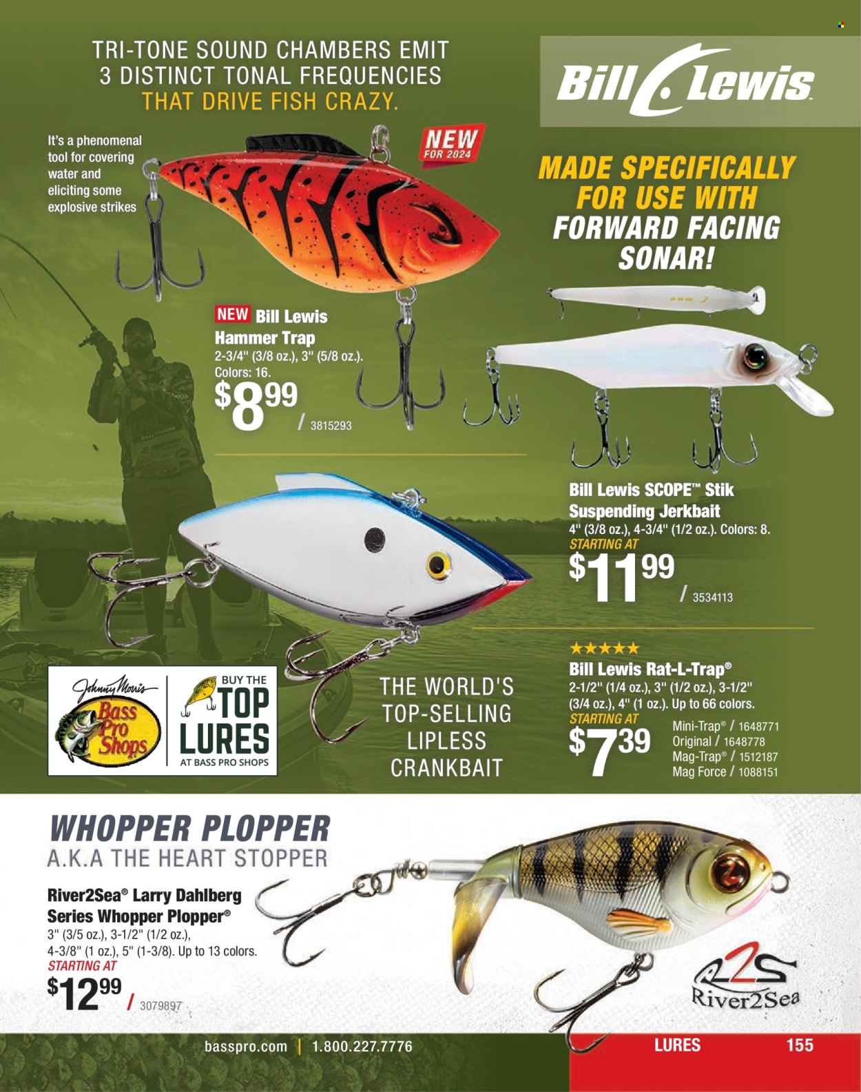 thumbnail - Bass Pro Shops Flyer - Sales products - fish, Bass Pro, sonar. Page 155.