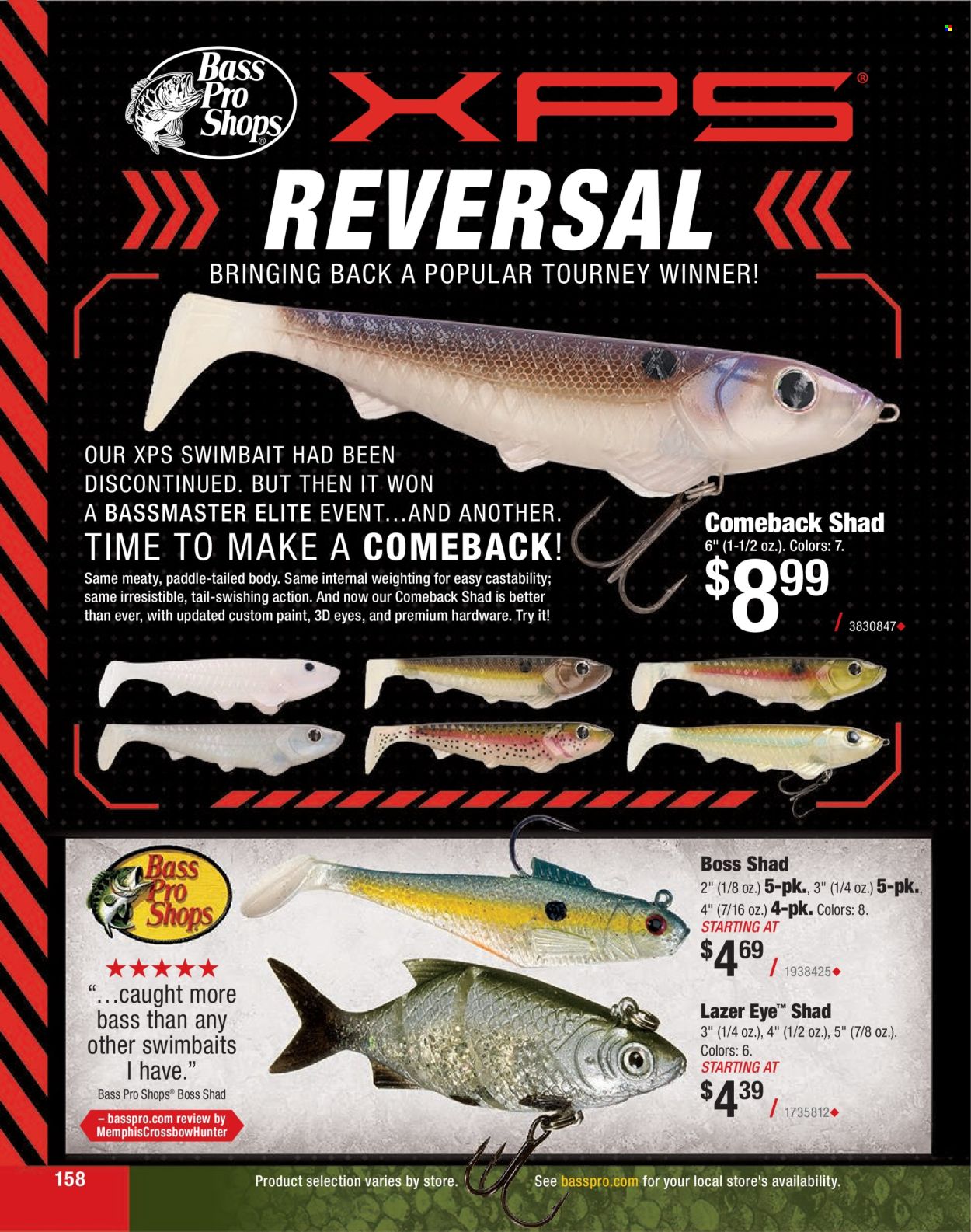 thumbnail - Bass Pro Shops Flyer - Sales products - fish, Bass Pro. Page 158.