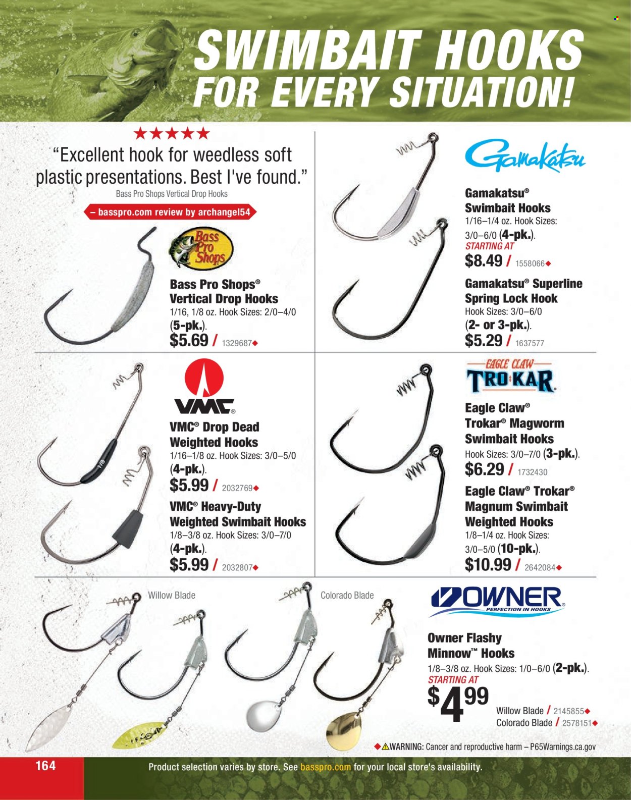 thumbnail - Bass Pro Shops Flyer - Sales products - Bass Pro. Page 164.