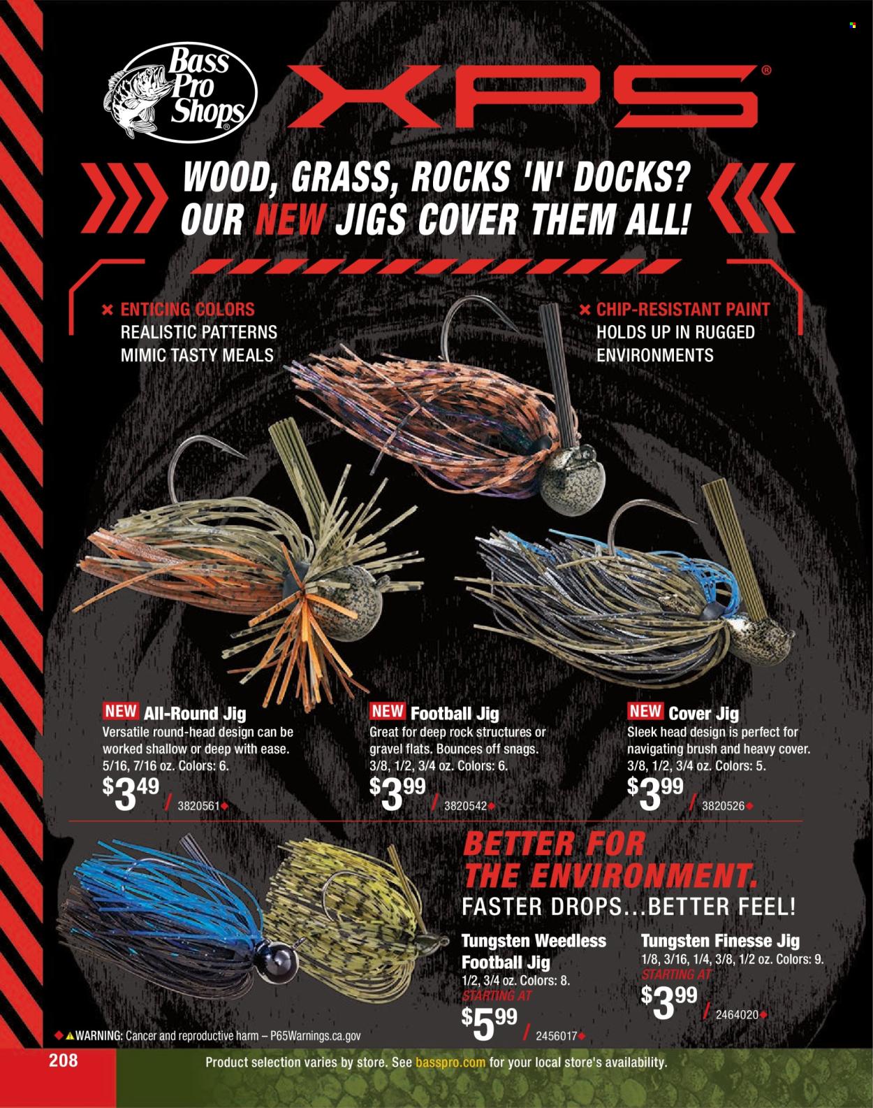 thumbnail - Bass Pro Shops Flyer - Sales products - jig, brush. Page 208.