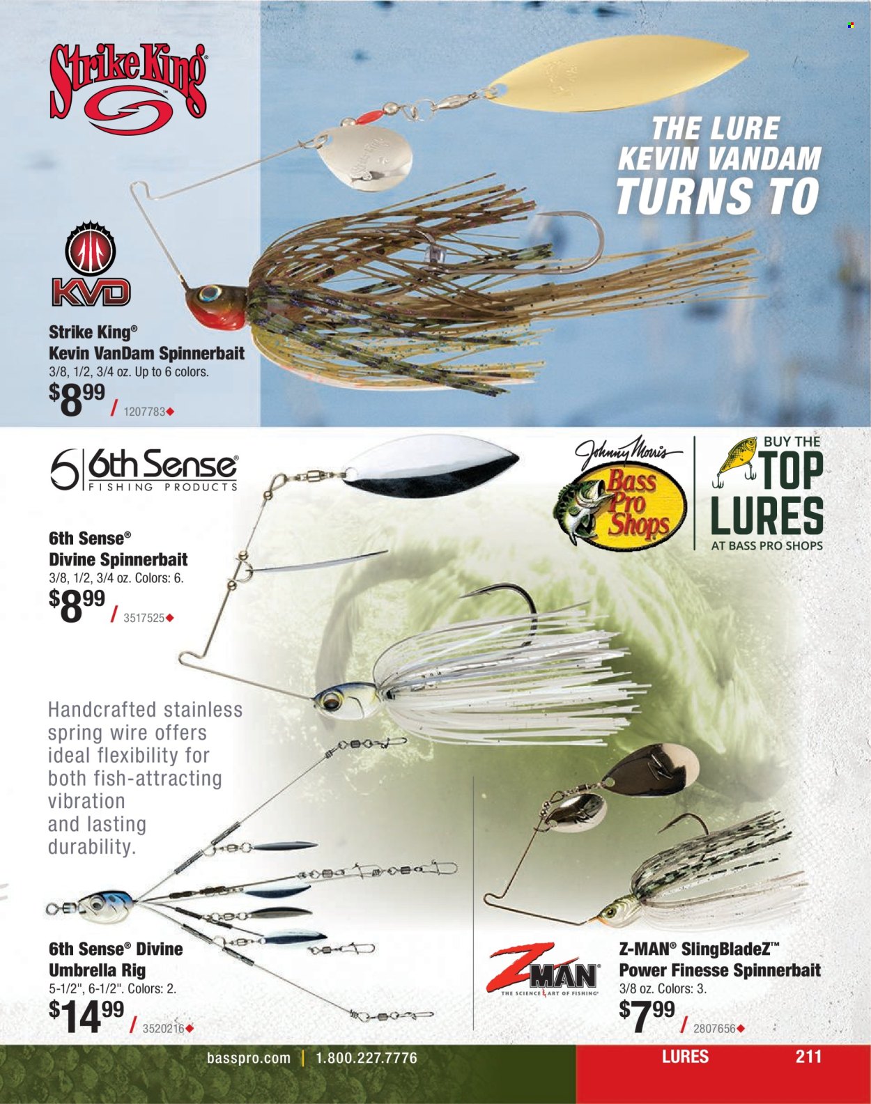 thumbnail - Bass Pro Shops Flyer - Sales products - fish, umbrella, Bass Pro. Page 211.