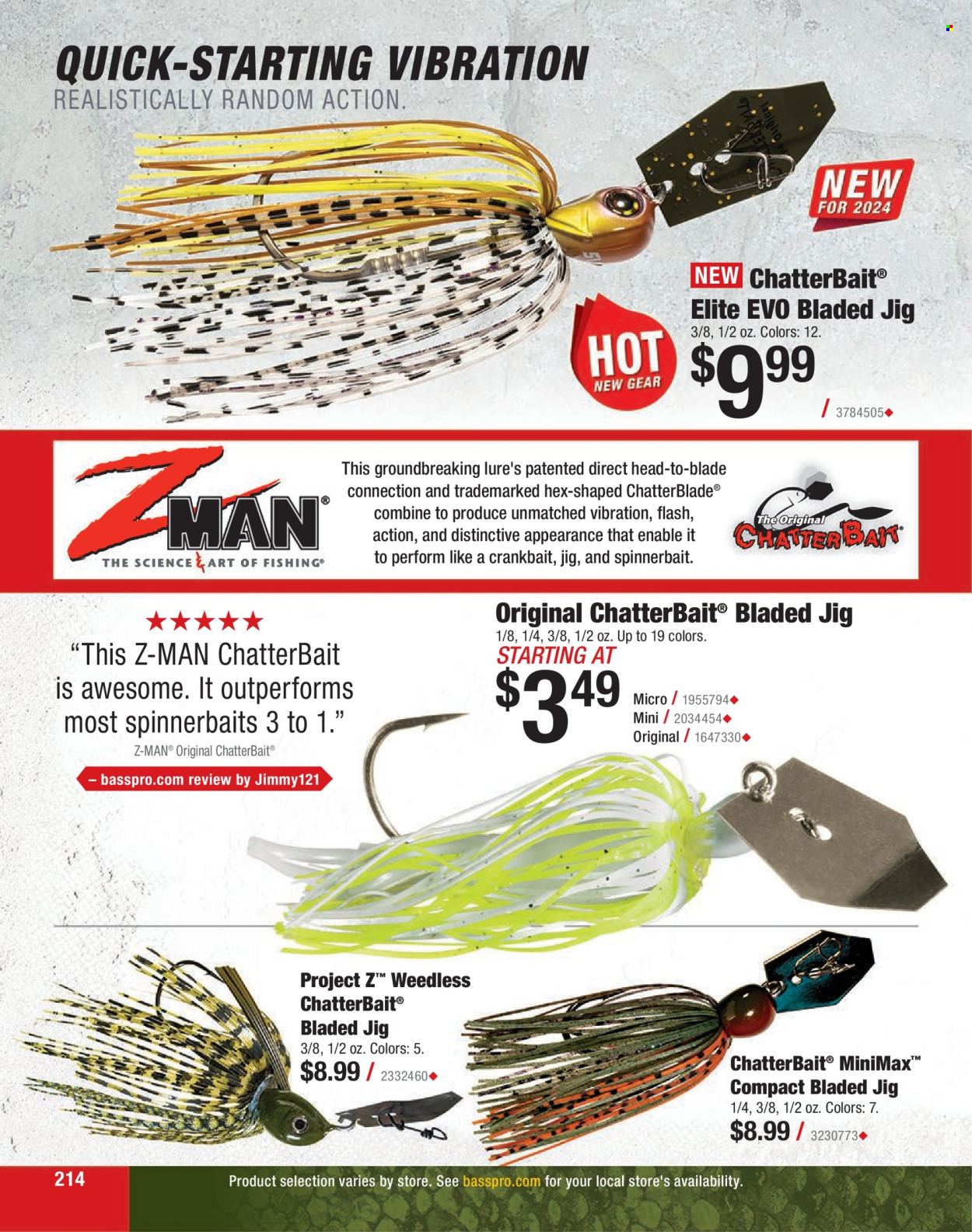 thumbnail - Bass Pro Shops Flyer - Sales products - jig. Page 214.