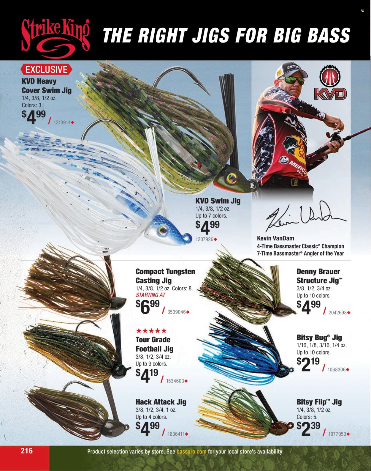 thumbnail - Bass Pro Shops Flyer - Sales products - jig. Page 216.