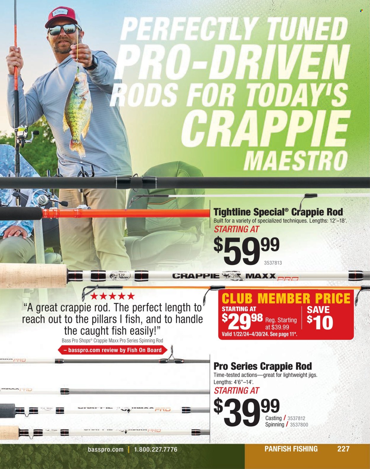 thumbnail - Bass Pro Shops Flyer - Sales products - fish, Bass Pro. Page 227.