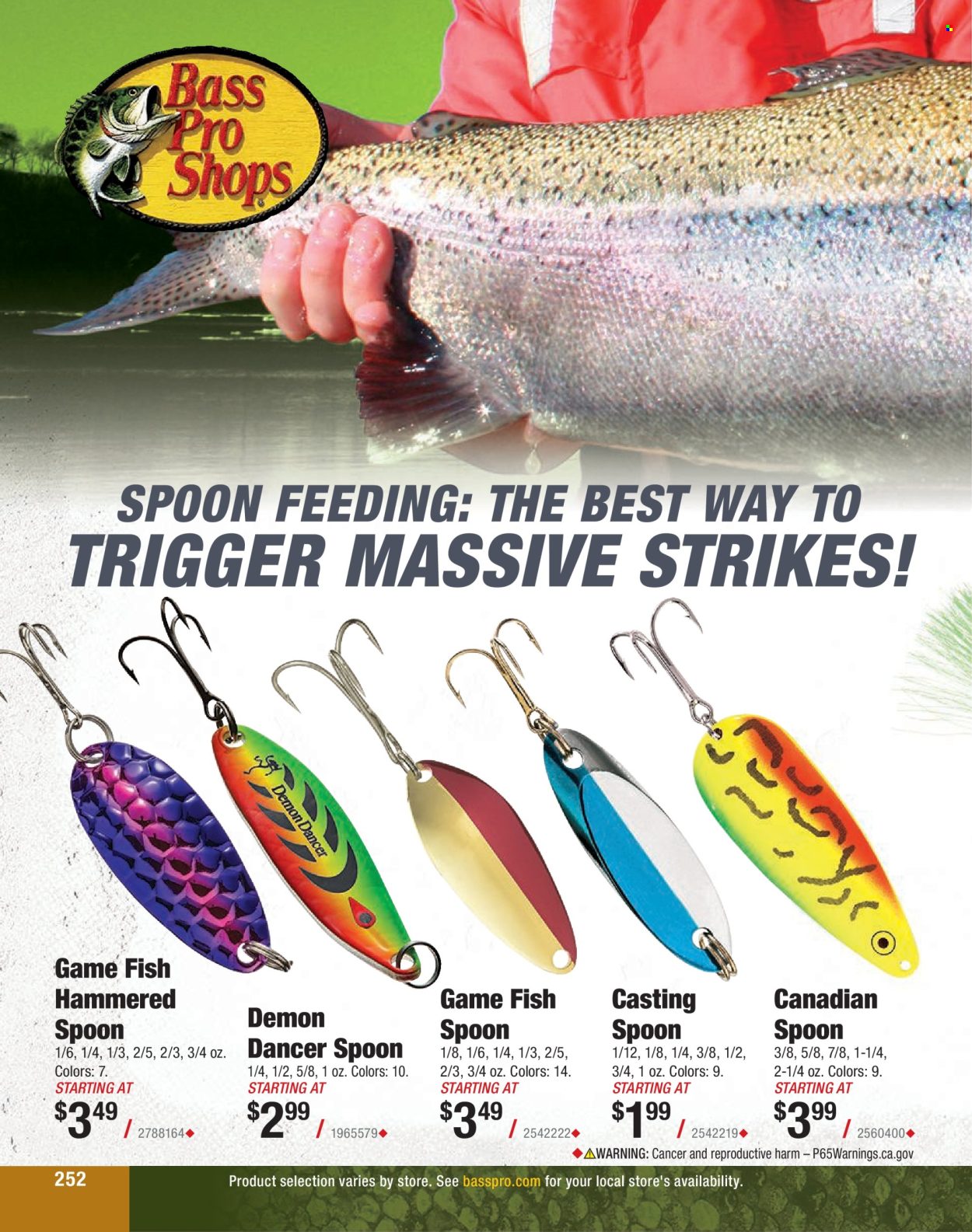 thumbnail - Bass Pro Shops Flyer - Sales products - fish, Bass Pro. Page 252.
