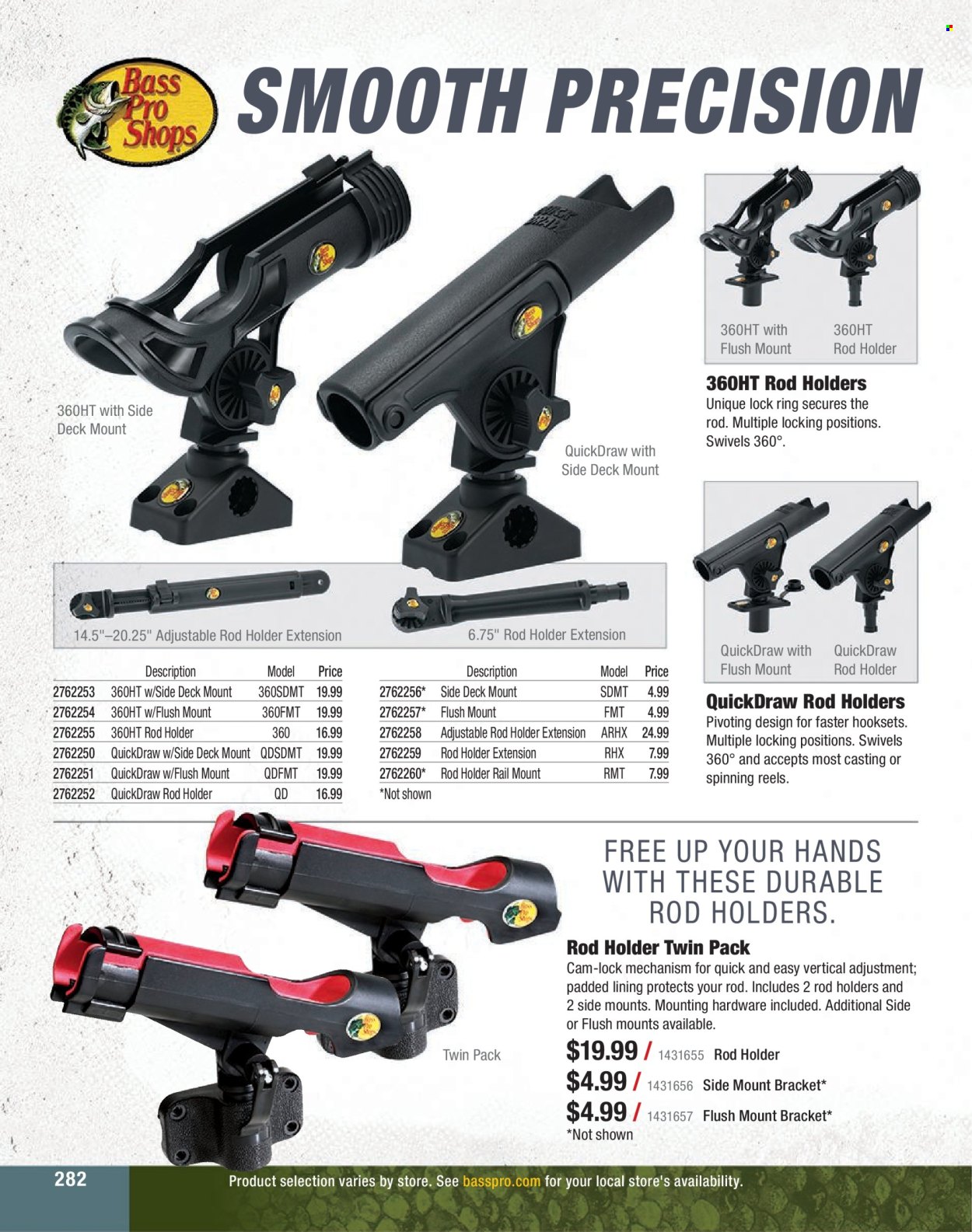 thumbnail - Bass Pro Shops Flyer - Sales products - rod holder. Page 282.