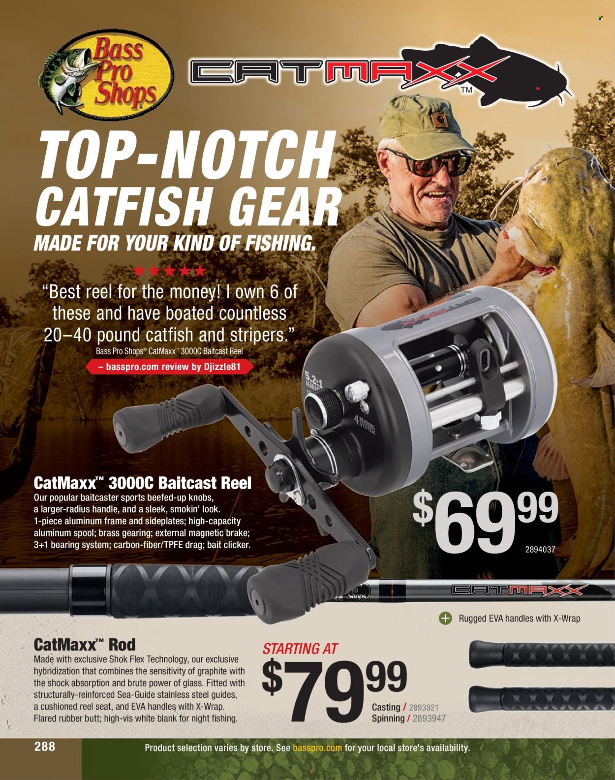 thumbnail - Bass Pro Shops Flyer - Sales products - baitcast reel, Bass Pro, reel. Page 288.