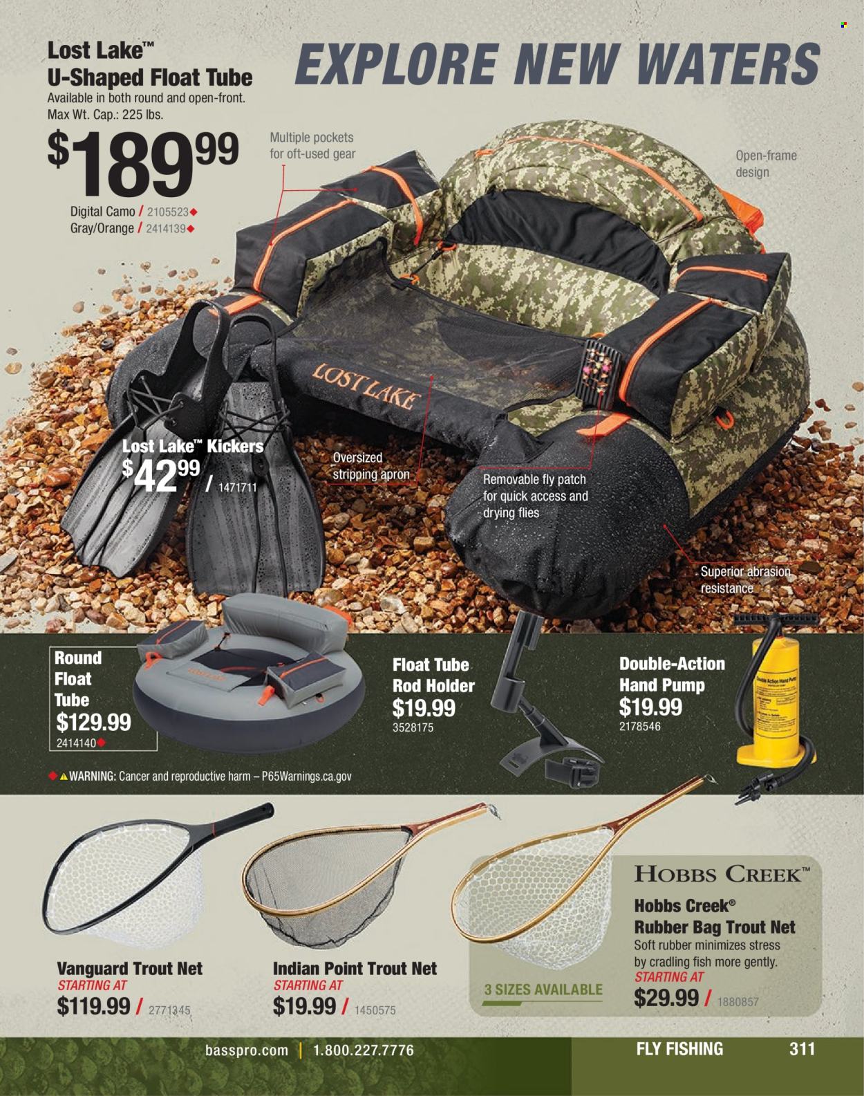 thumbnail - Bass Pro Shops Flyer - Sales products - fish, pump, rod holder. Page 311.