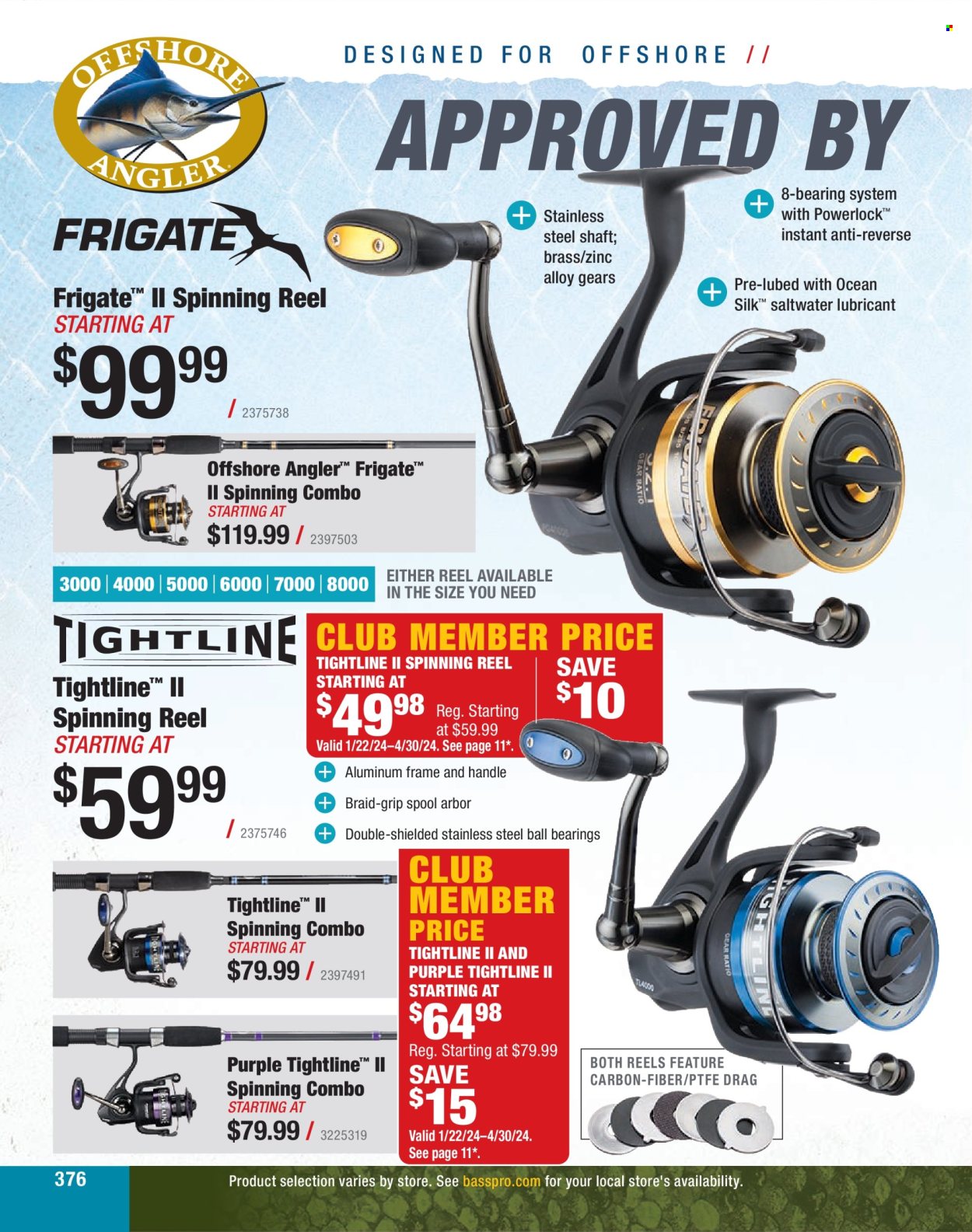 thumbnail - Bass Pro Shops Flyer - Sales products - reel, spinning reel. Page 376.