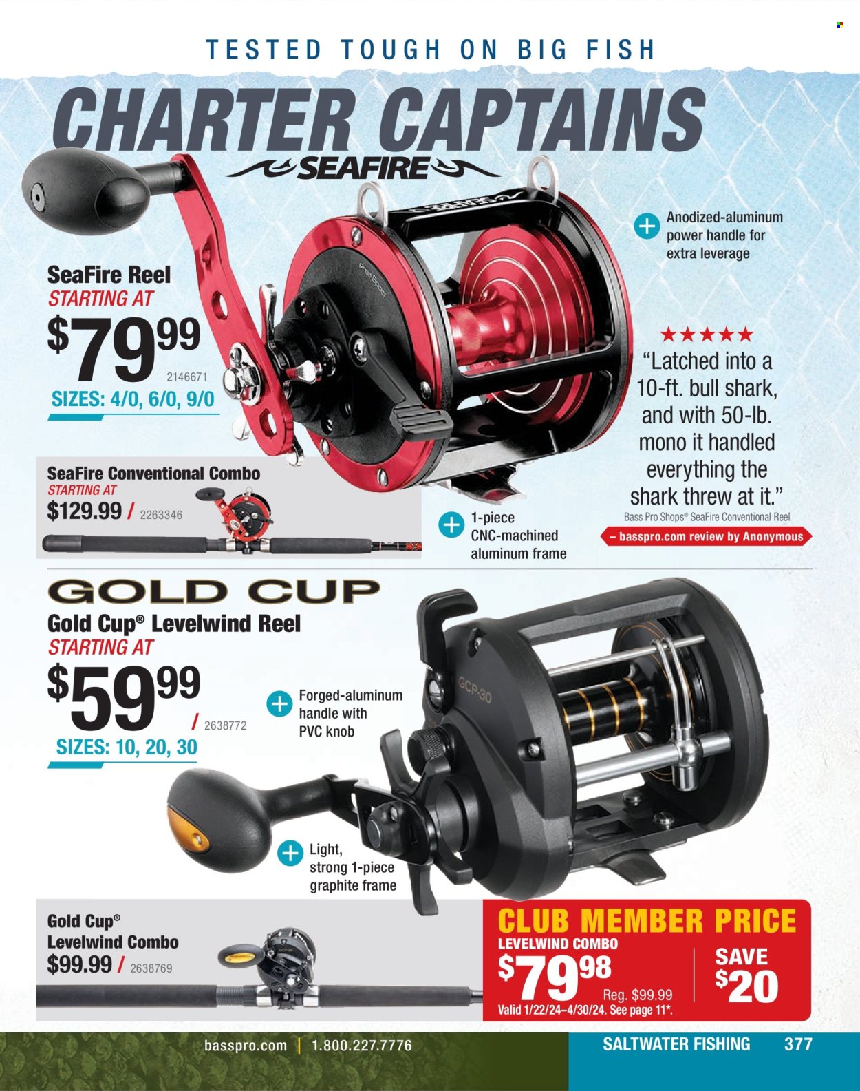 thumbnail - Bass Pro Shops Flyer - Sales products - boots, fish, Bass Pro, reel. Page 377.