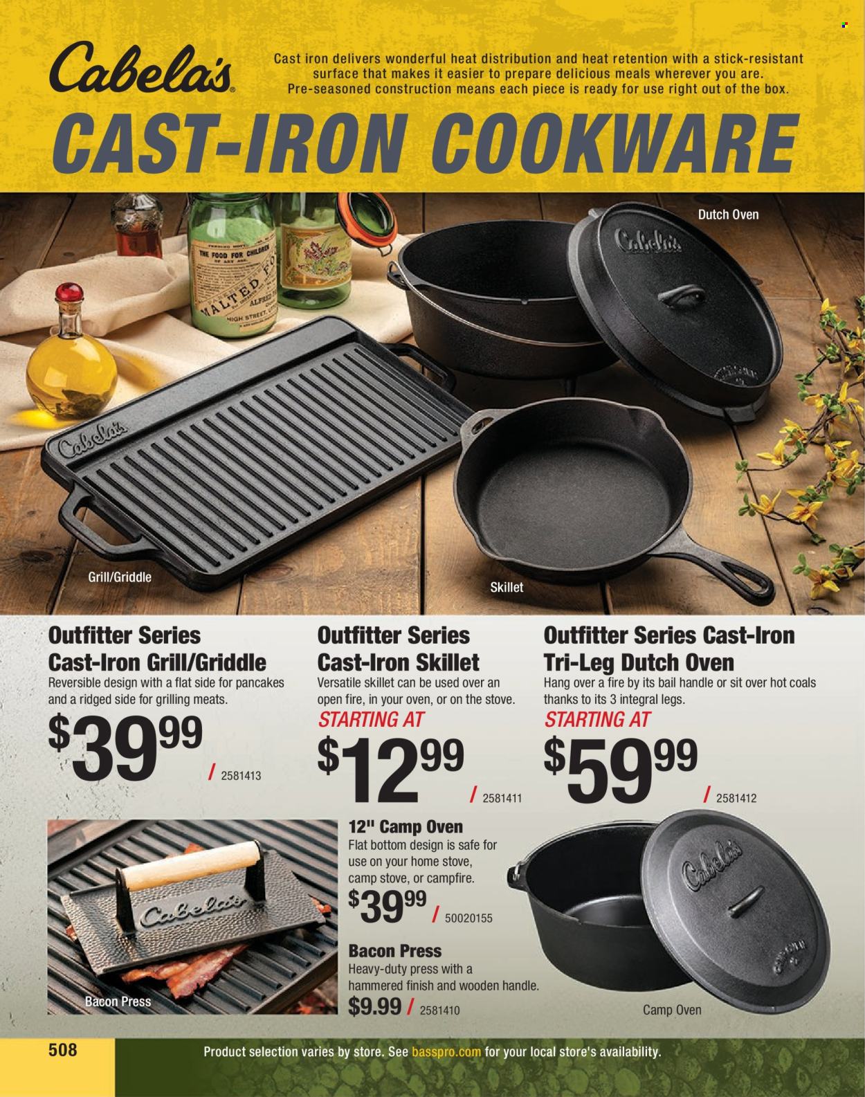 thumbnail - Bass Pro Shops Flyer - Sales products - stove, camp oven. Page 508.