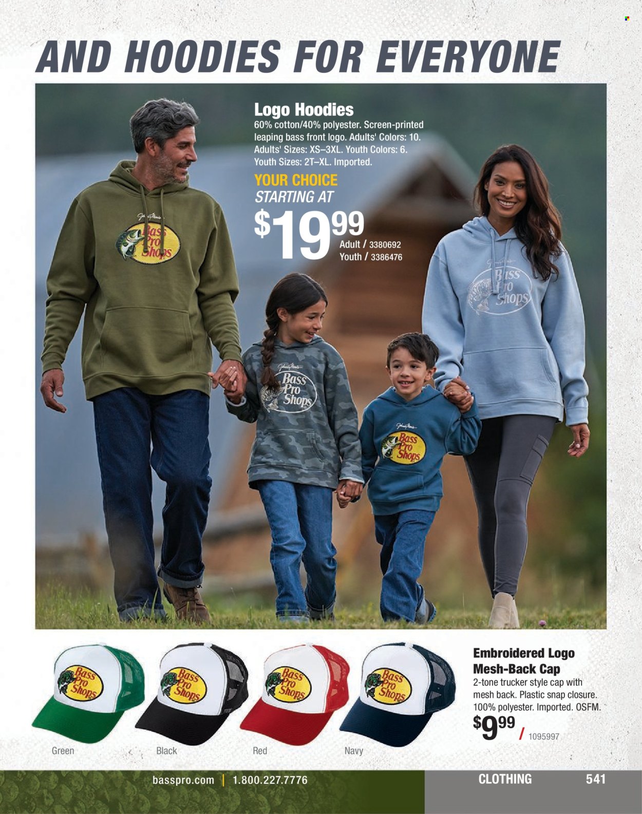 thumbnail - Bass Pro Shops Flyer - Sales products - hoodie, cap, Bass Pro. Page 541.