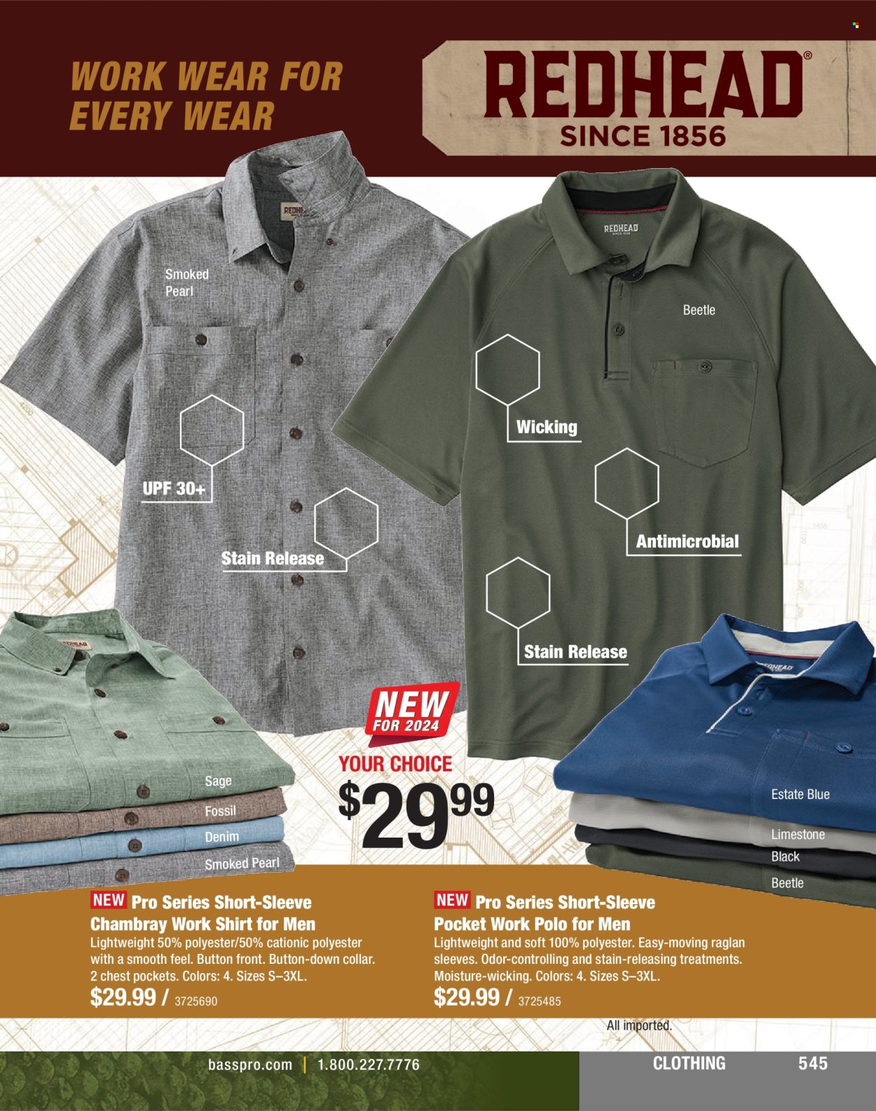 thumbnail - Bass Pro Shops Flyer - Sales products - Fossil, Denim, shirt. Page 545.