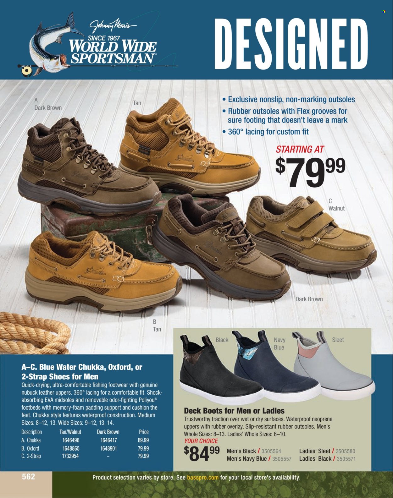 thumbnail - Bass Pro Shops Flyer - Sales products - boots, shoes, cushion, strap. Page 562.