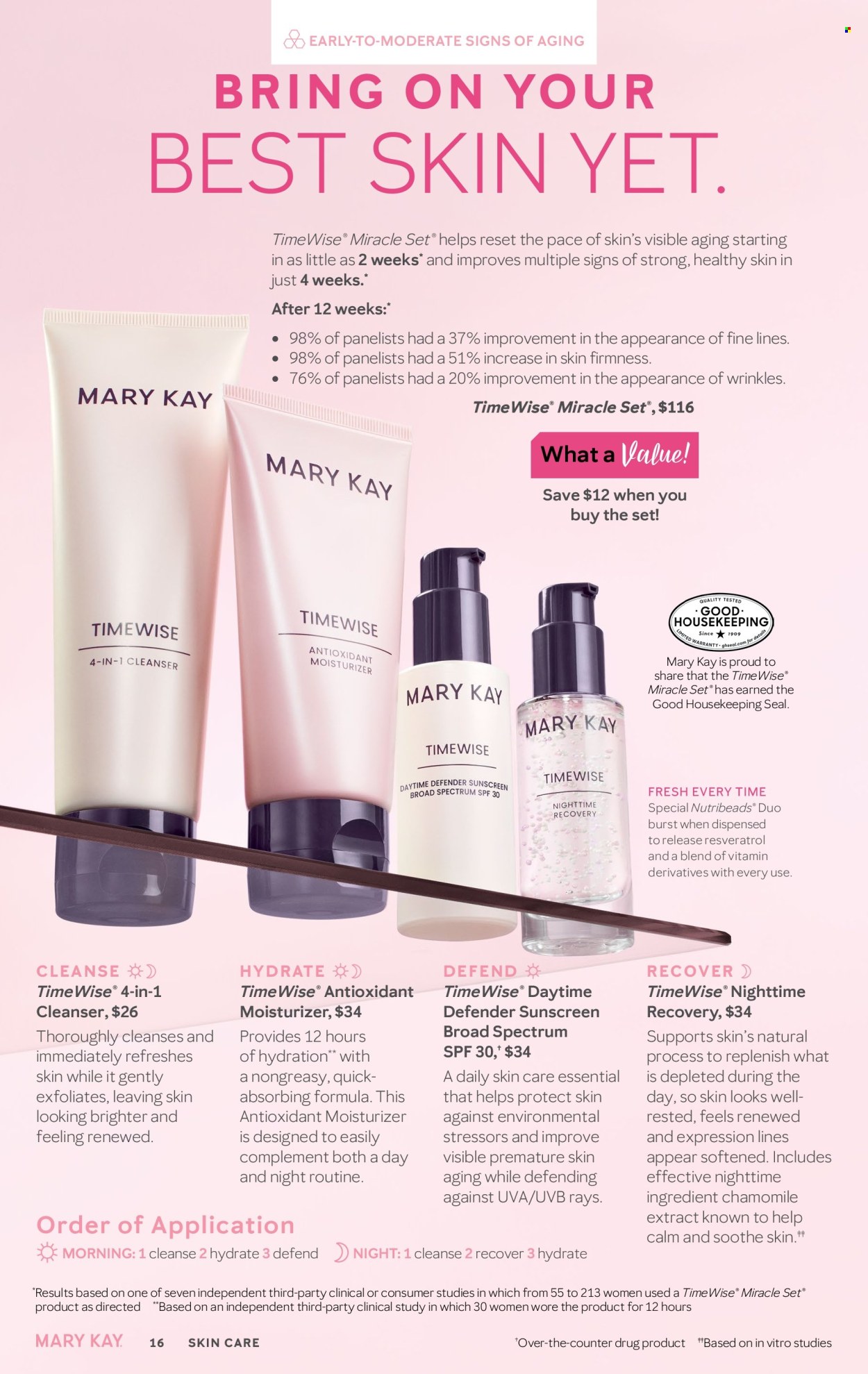 thumbnail - Mary Kay Flyer - 02/16/2024 - 05/15/2024 - Sales products - cleanser, moisturizer, TimeWise, skin care product, sunscreen lotion. Page 16.
