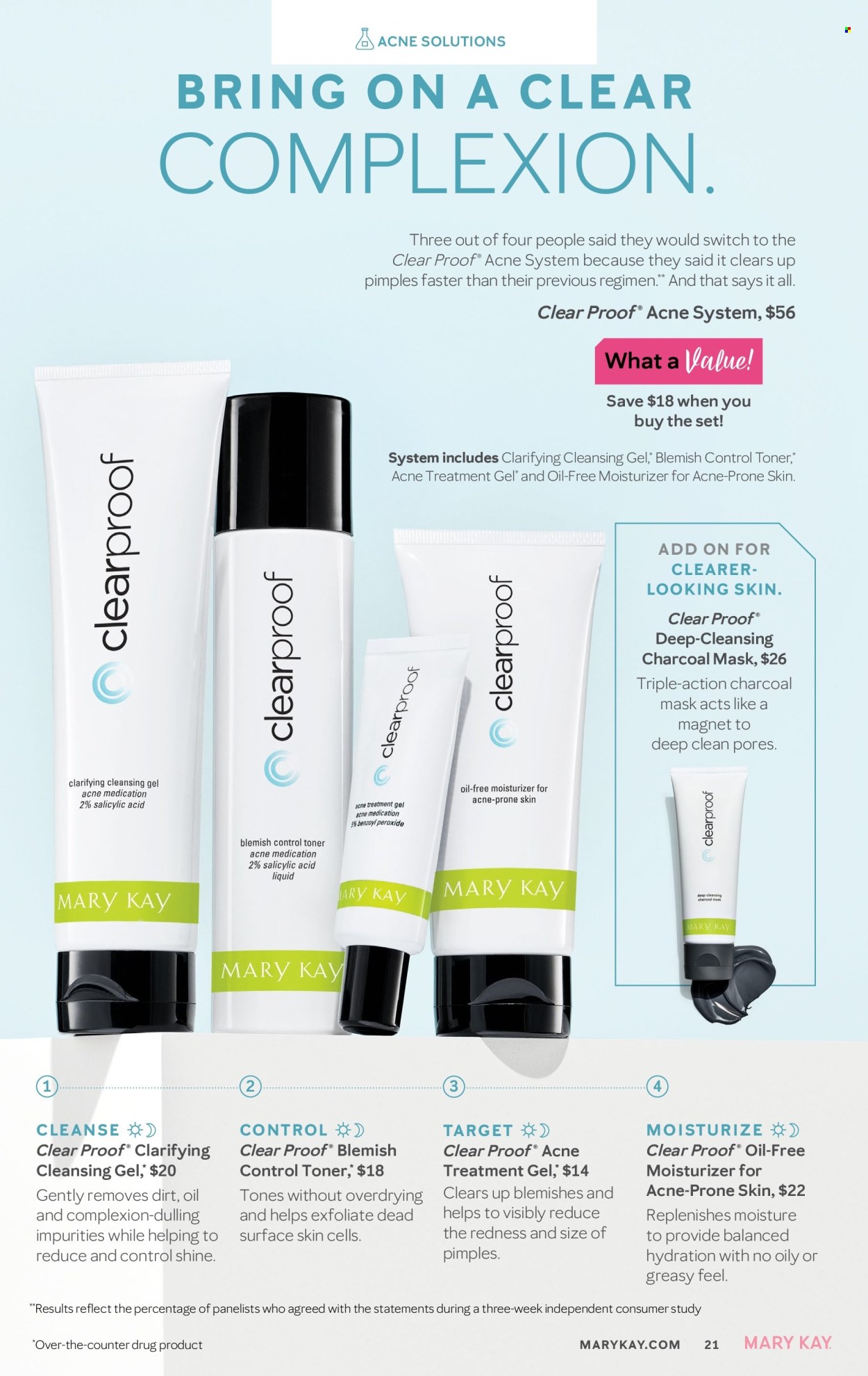 thumbnail - Mary Kay Flyer - 02/16/2024 - 05/15/2024 - Sales products - moisturizer, toner, Clear Proof, acne care. Page 21.