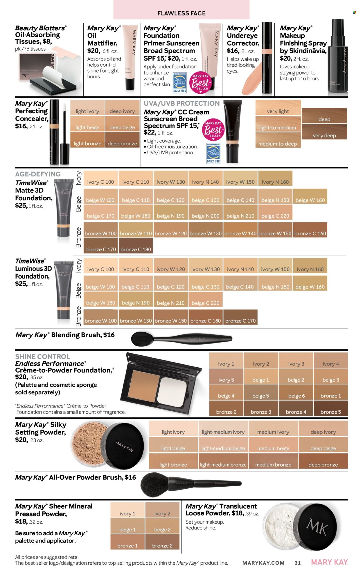 thumbnail - Mary Kay Flyer - 02/16/2024 - 05/15/2024 - Sales products - TimeWise, cosmetic sponge, Palette, sunscreen lotion, fragrance, Sure. Page 31.