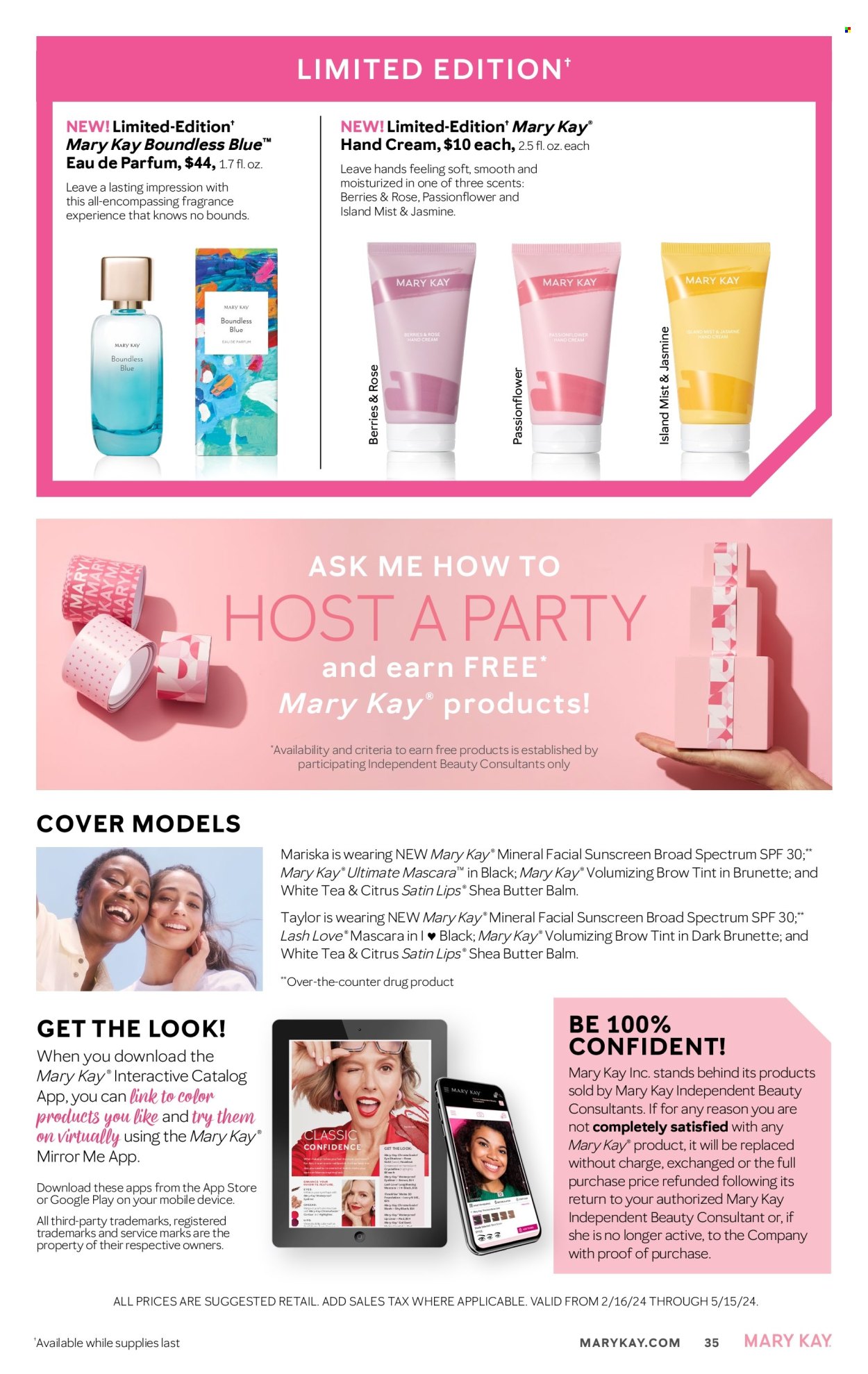 thumbnail - Mary Kay Flyer - 02/16/2024 - 05/15/2024 - Sales products - TimeWise, shea butter, hand cream, sunscreen lotion, eau de parfum, fragrance. Page 35.