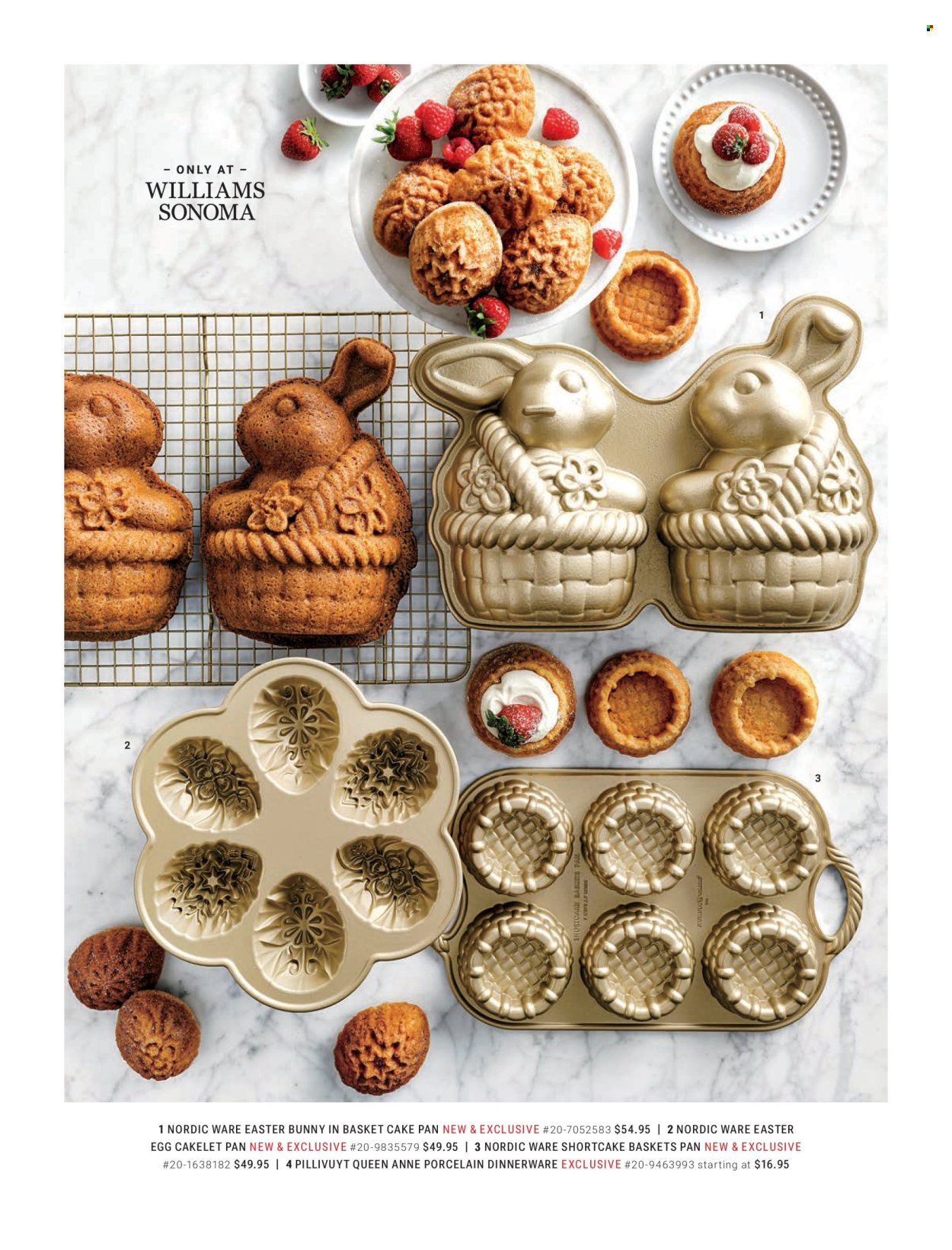 thumbnail - Williams-Sonoma Flyer - 02/18/2024 - 05/23/2024 - Sales products - easter egg, easter bunny, dinnerware set, pan, cake pan. Page 17.